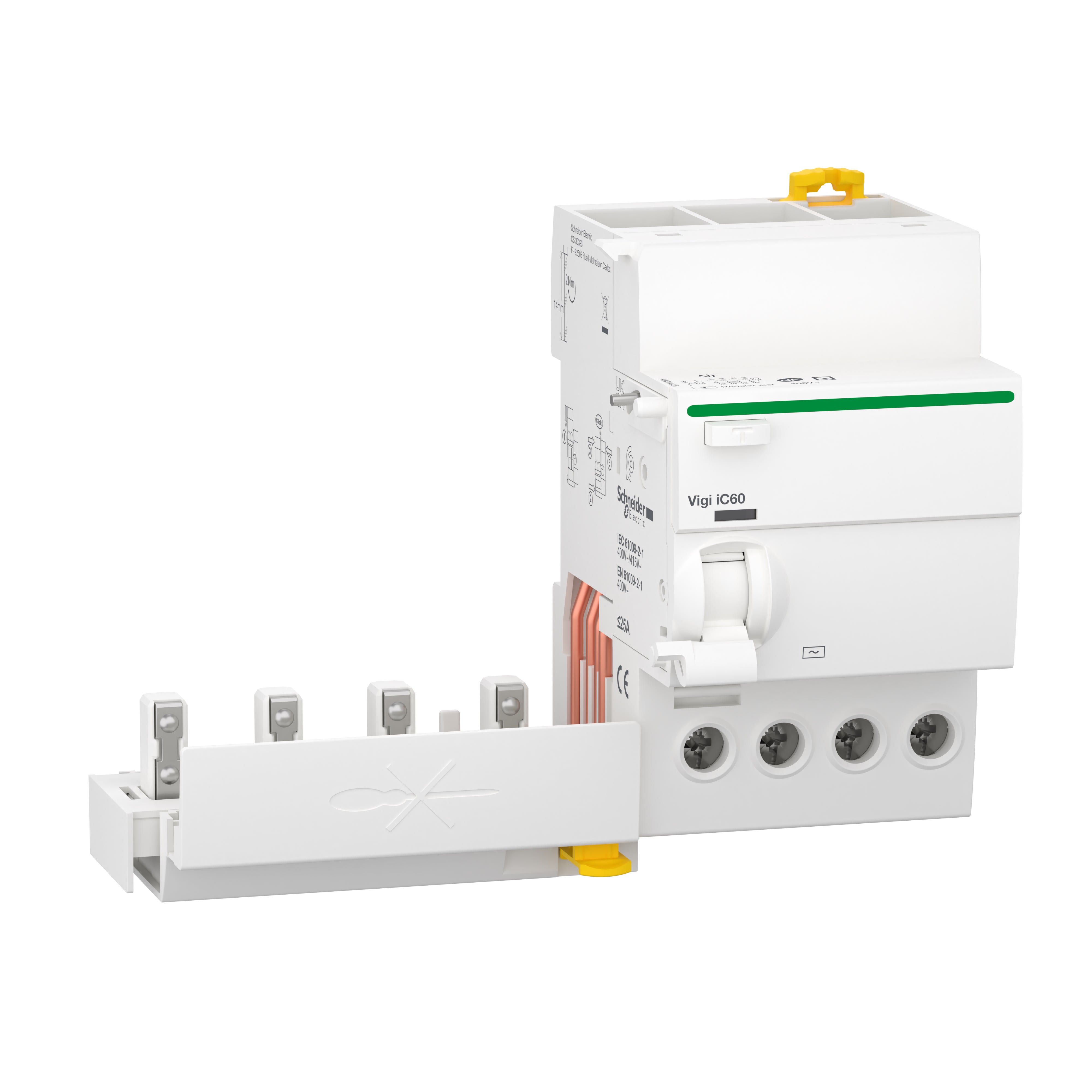 Schneider Electric - Acti9 Vigi iC60 - Bloc diff - 4P 25A 300mA - 230Vca à 400Vca - Type AC
