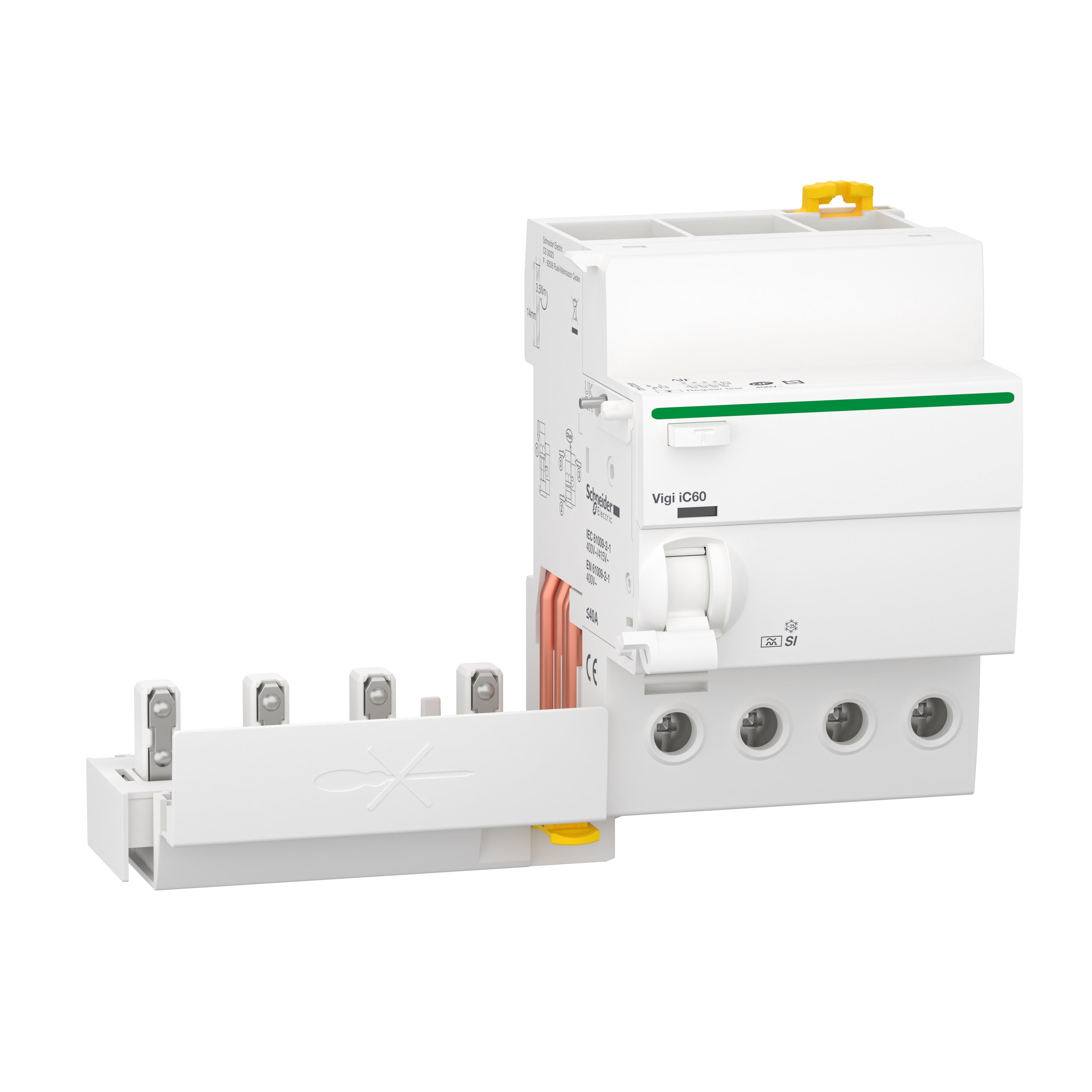 Schneider Electric - Acti9 Vigi iC60 - Bloc diff. 230Vca (Ph/N) - 4P - 40A - 30mA - Type A-SI