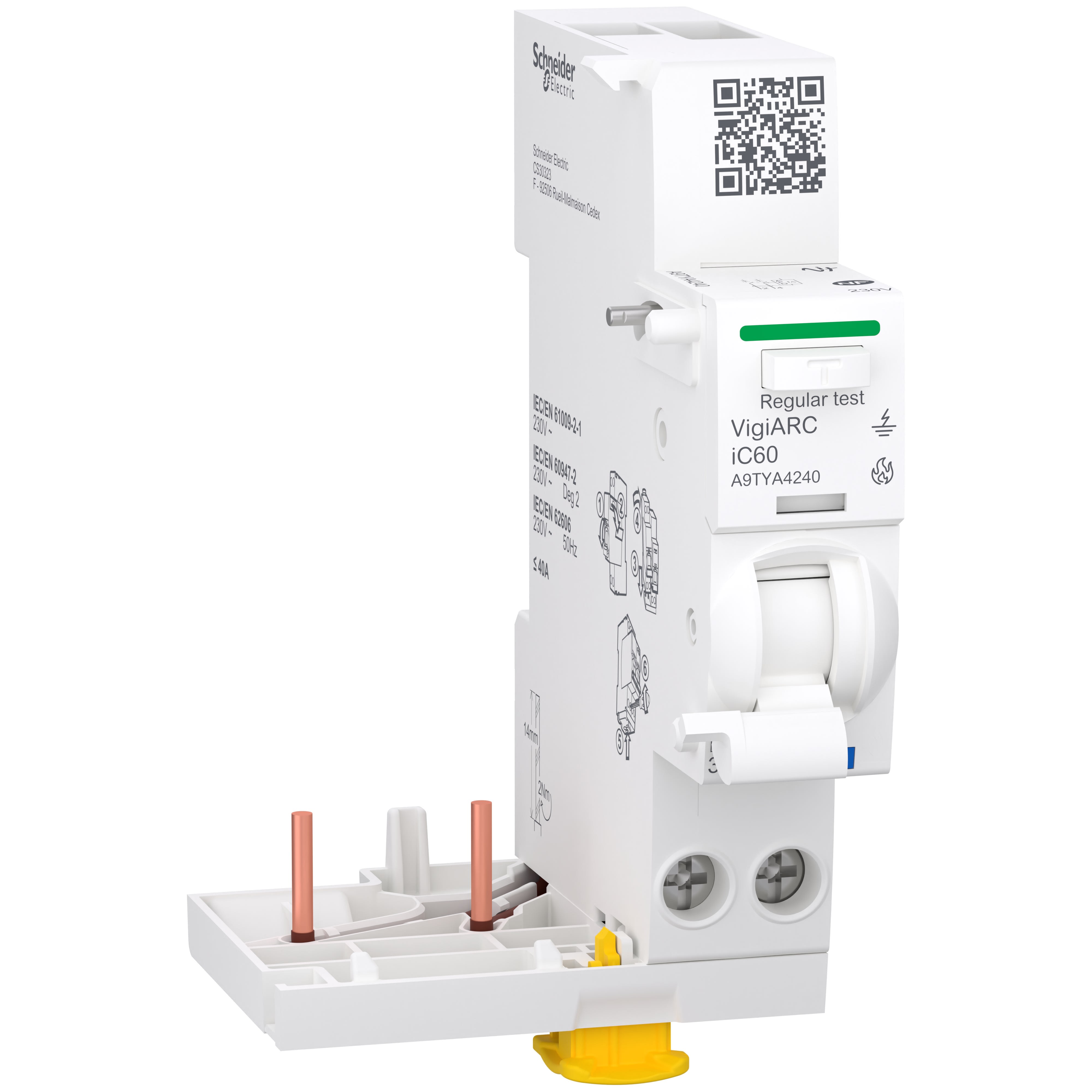 Schneider Electric - Acti9 Active iC60 module détecteur arc différentiel 30mA ASI 2P 40A