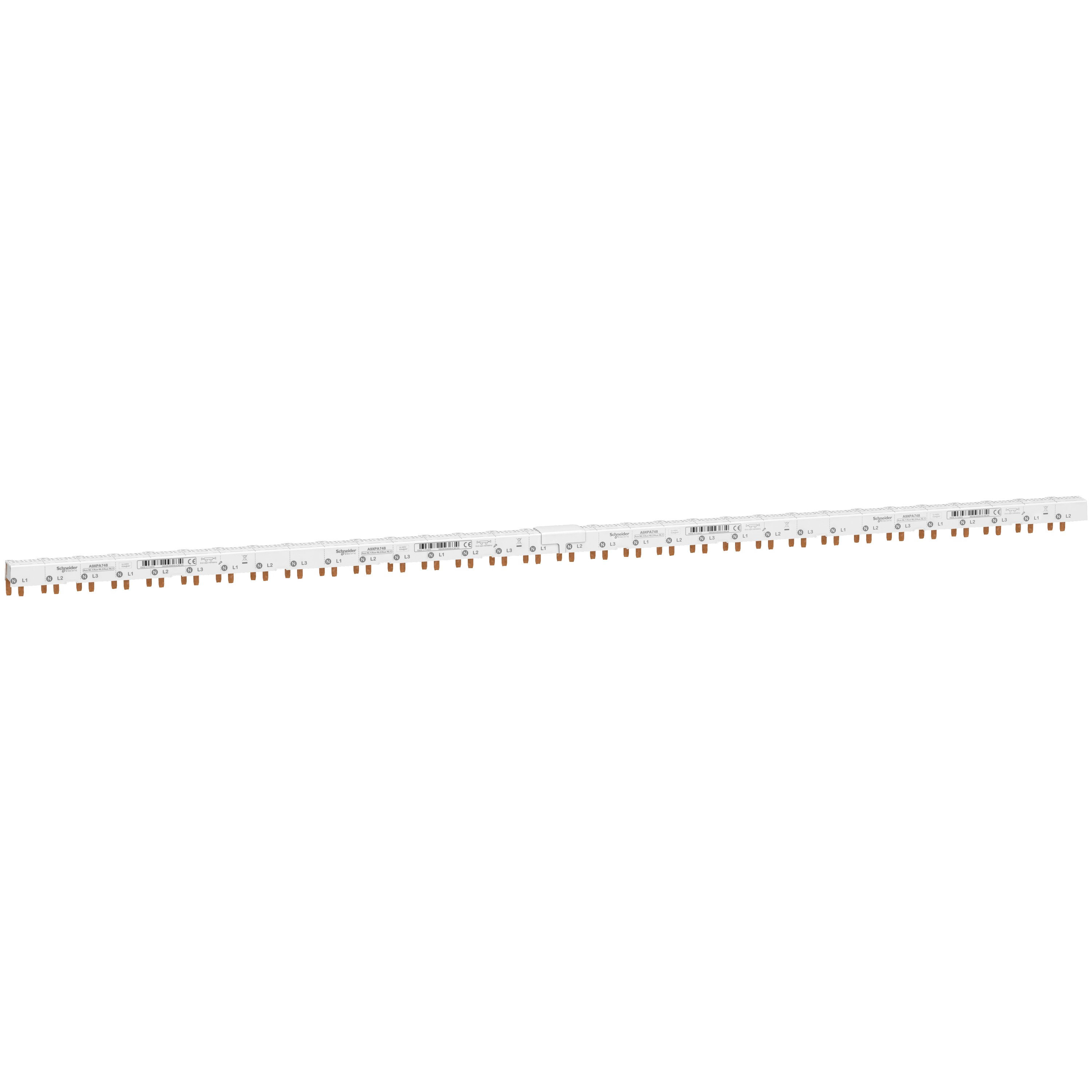 Schneider Electric - Acti9 iDT40 - Peigne horizontal - 3P+N avec Aux - 9 mm - 48 modules - 80A