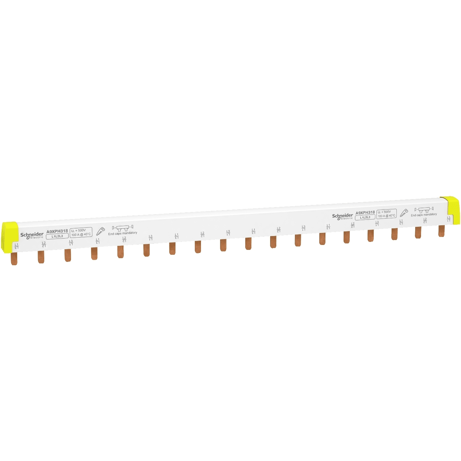 Schneider Electric - Acti9 iC60 - peigne de raccordement à dents - 3P - 100A - 18 modules de 18mm