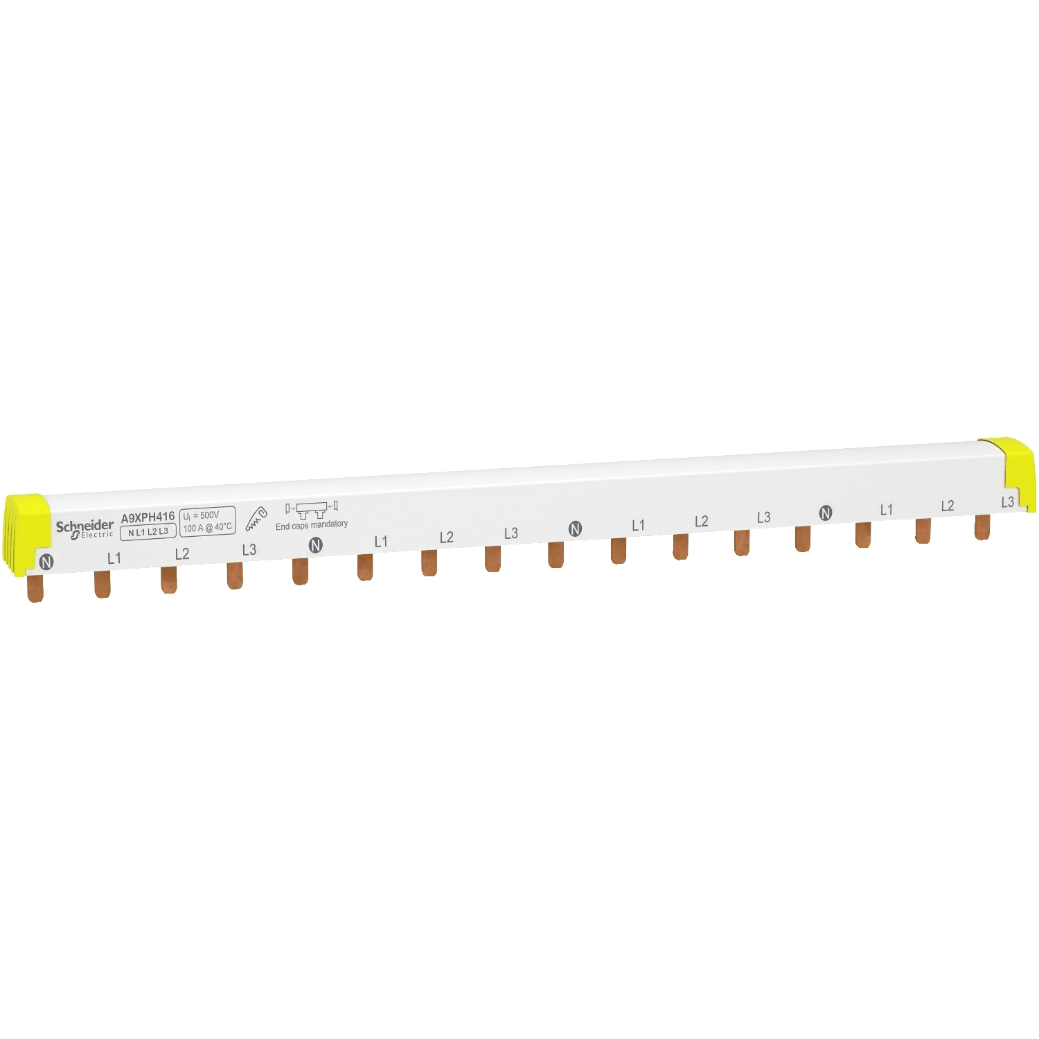 Schneider Electric - Acti9 iC60 - peigne de raccordement à dents - 4P - 100A - 16 modules de 18mm