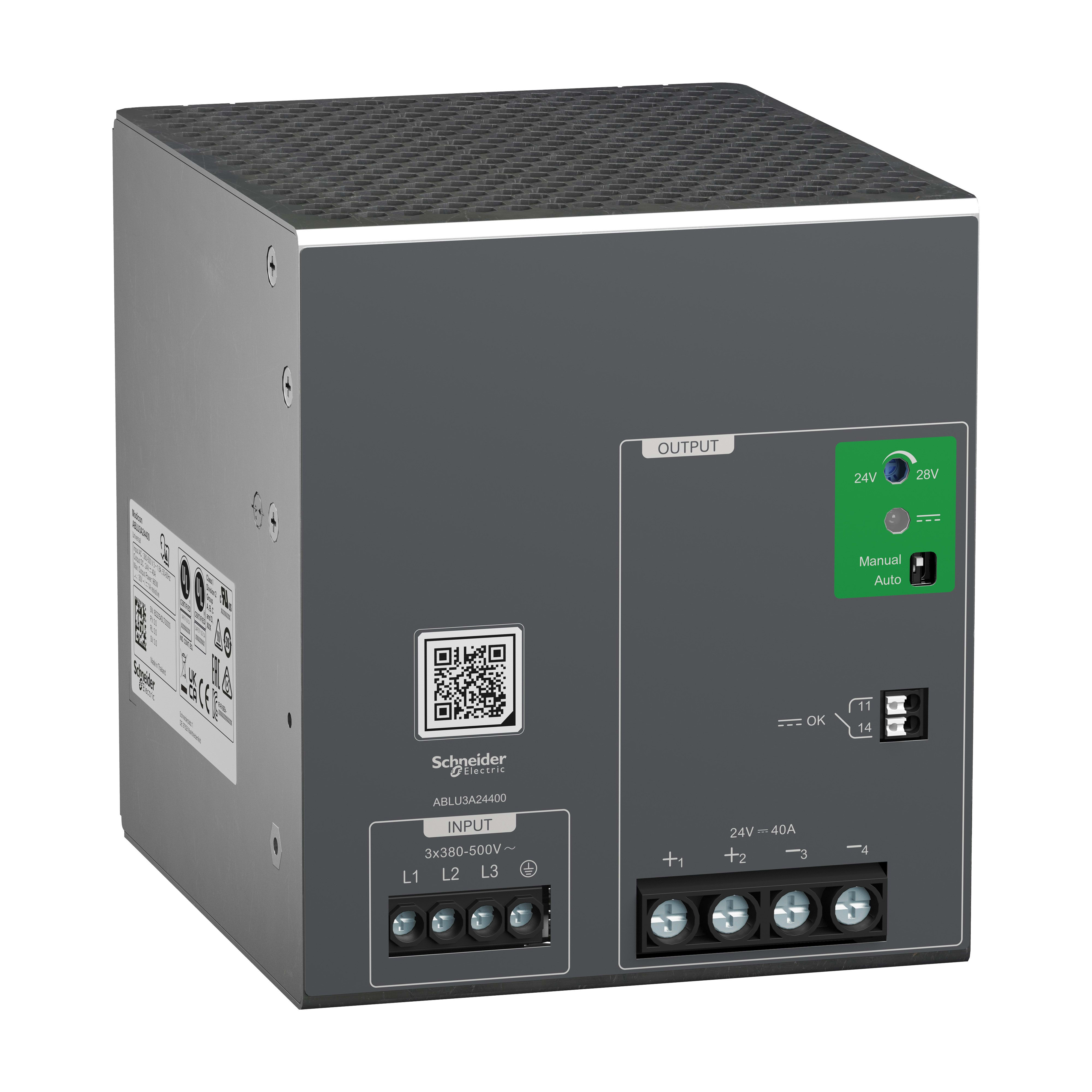 Schneider Electric - Modicon - Alimentation - Sortie 24 VDC - 40A - 3 Phases - Universelle