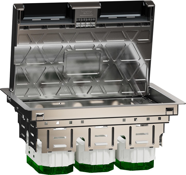Schneider Electric - Unica System+ - Boîtier de sol L 3x4mod ou 6 postes - métal - IK09 IP20