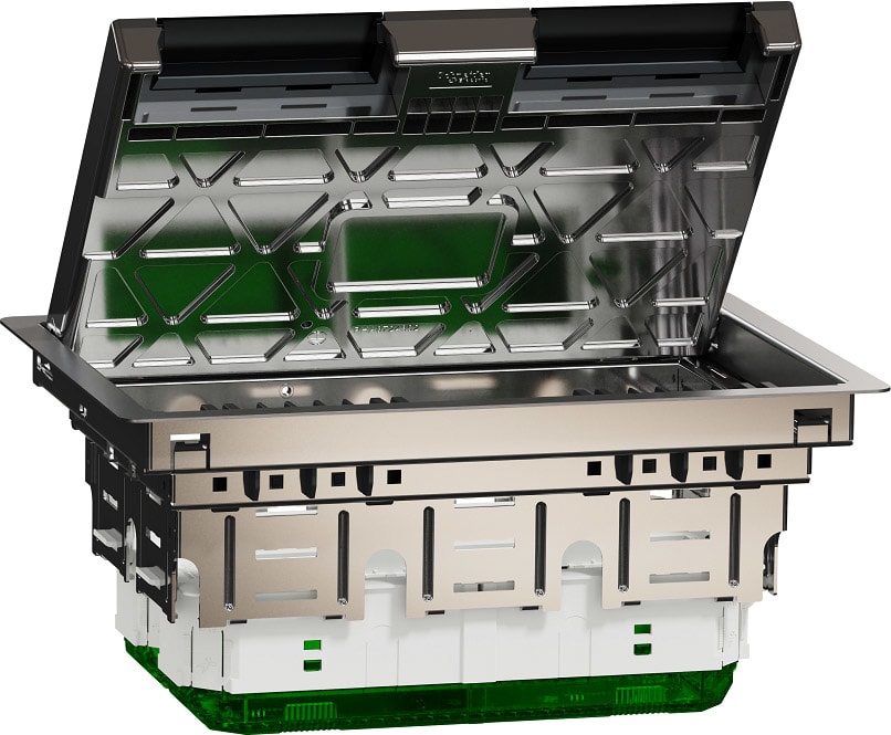 Schneider Electric - Unica System+ - Boîtier de sol L 2x2x4mod ou 8 postes - métal - IK09 IP20