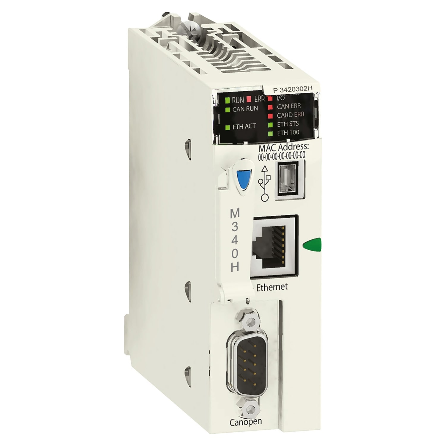 Schneider Electric - Modicon M340 - processeur - 1024 E/S TOR 256 E/S ANA - 1CAN - 1Eth - durci