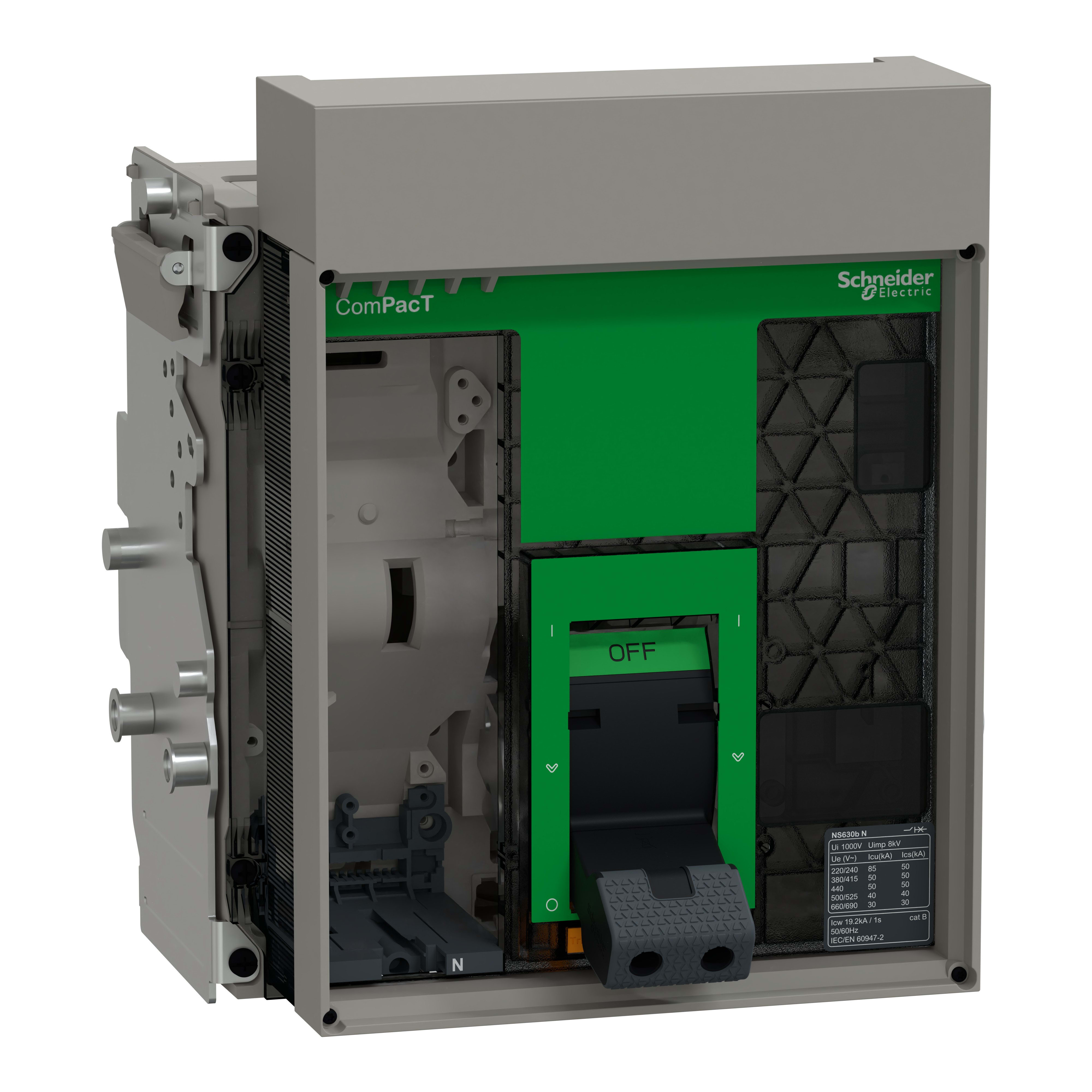 Schneider Electric - ComPacT NS630N - bloc coupure ss déclencheur - 630A - 3P - 50kA - débro manuel
