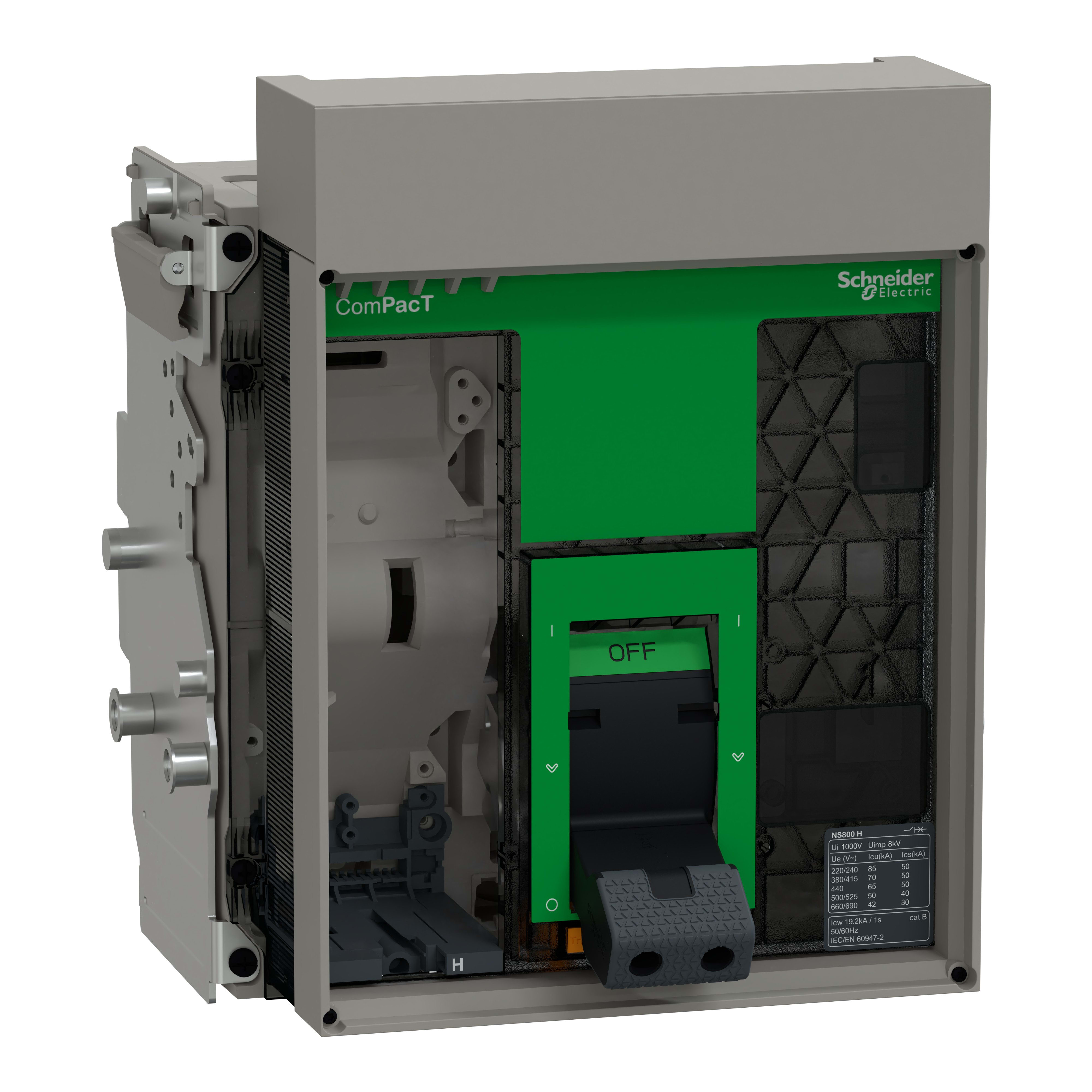 Schneider Electric - ComPacT NS800H - bloc coupure ss déclencheur - 800A - 3P - 70kA - débro manuel