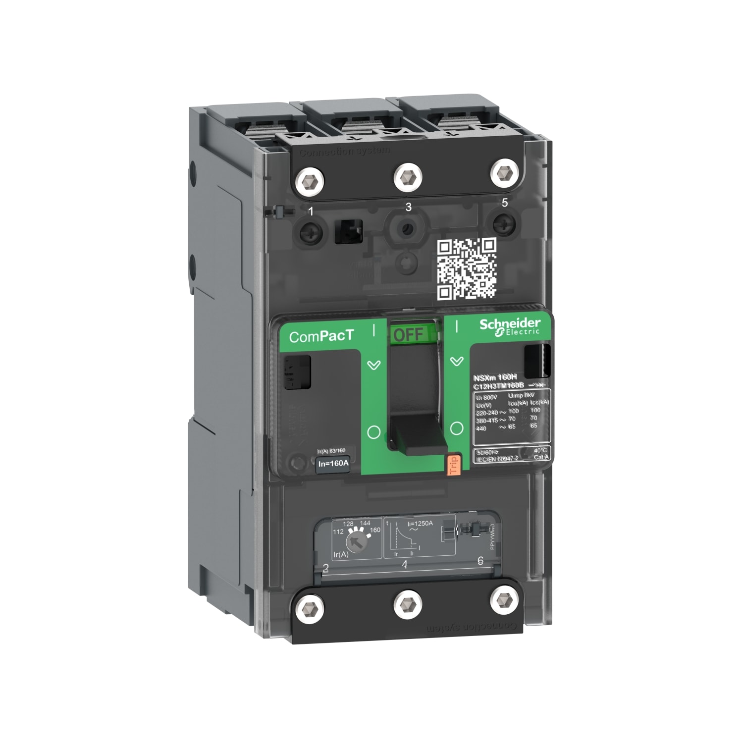 Schneider Electric - ComPacT NSXmN - disjoncteur - TM-D 25A - 3P3D - 50kA - borne à cosses