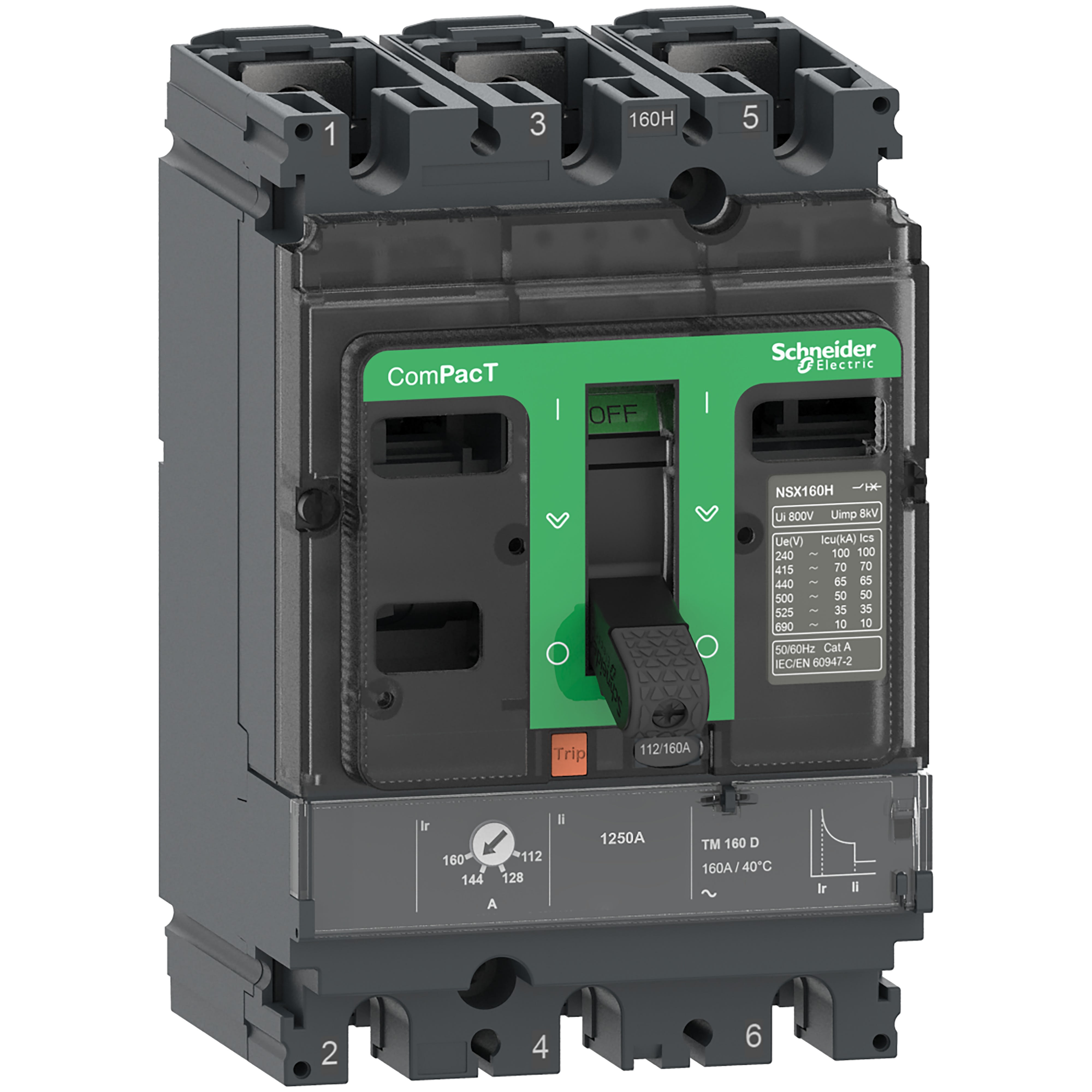 Schneider Electric - ComPacT NSX100R - Disjoncteur - TM-D 100A - 3P3D - 200kA pour NSX100R
