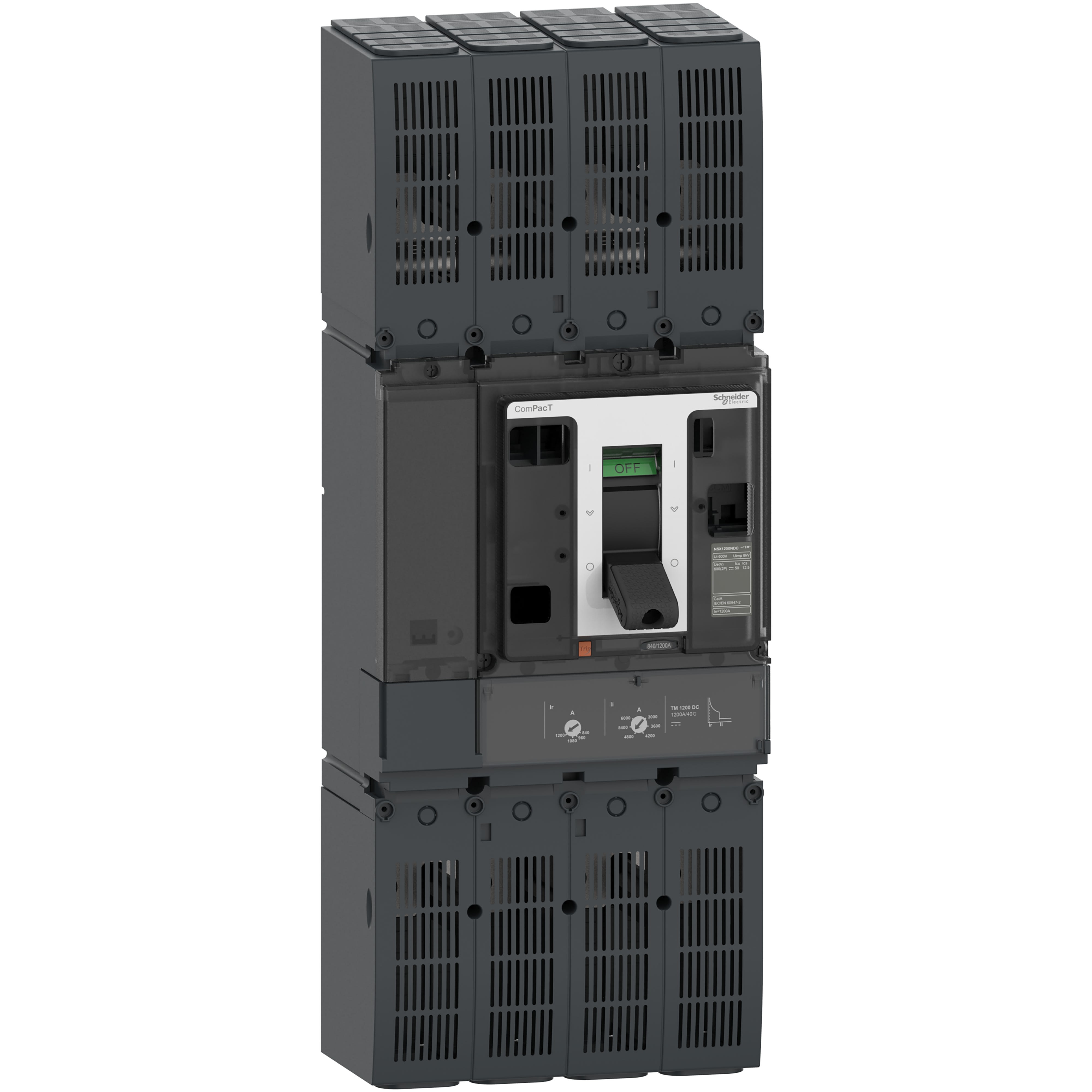 Schneider Electric - ComPacT NSX1200N DC - Disjoncteur - TM-DC 630A - 2P2D - 50kA - câblage borne