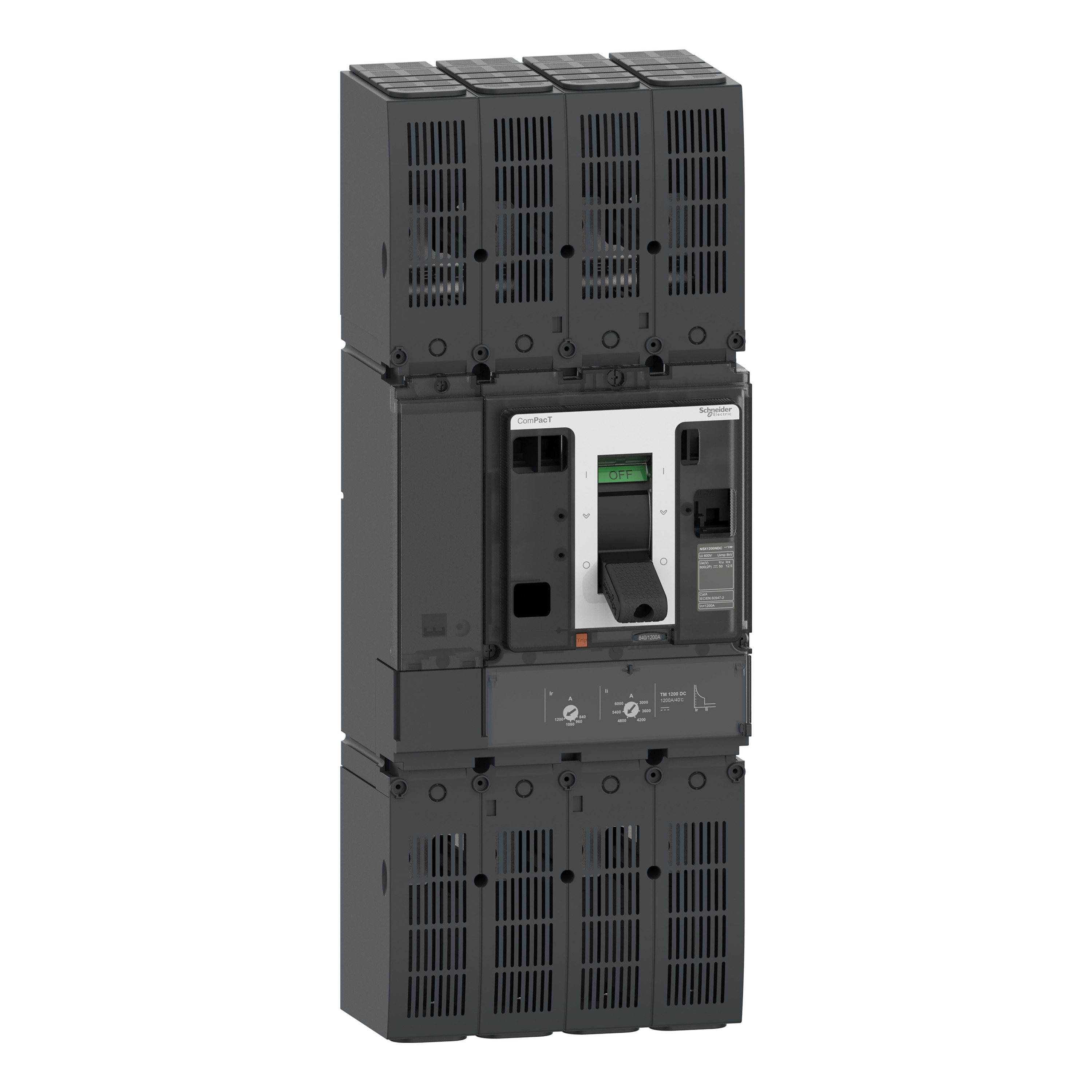Schneider Electric - ComPacT NSX1200N DC - Disjoncteur - TM-DC 1200A - 2P2D - 50kA - câblage borne