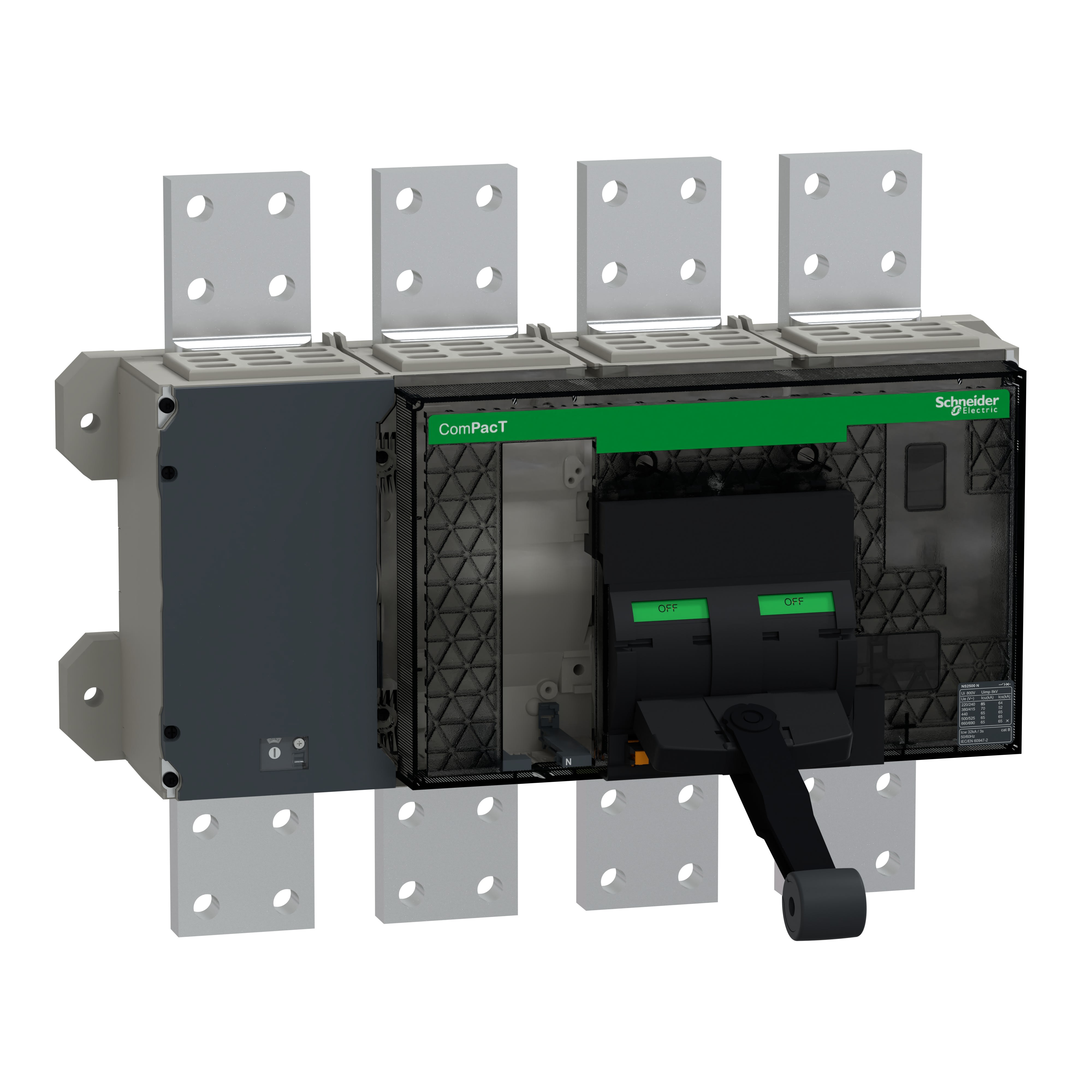 Schneider Electric - ComPacT NS2500N - bloc coupure ss déclencheur - 2500A - 4P - 70kA - fixe manuel