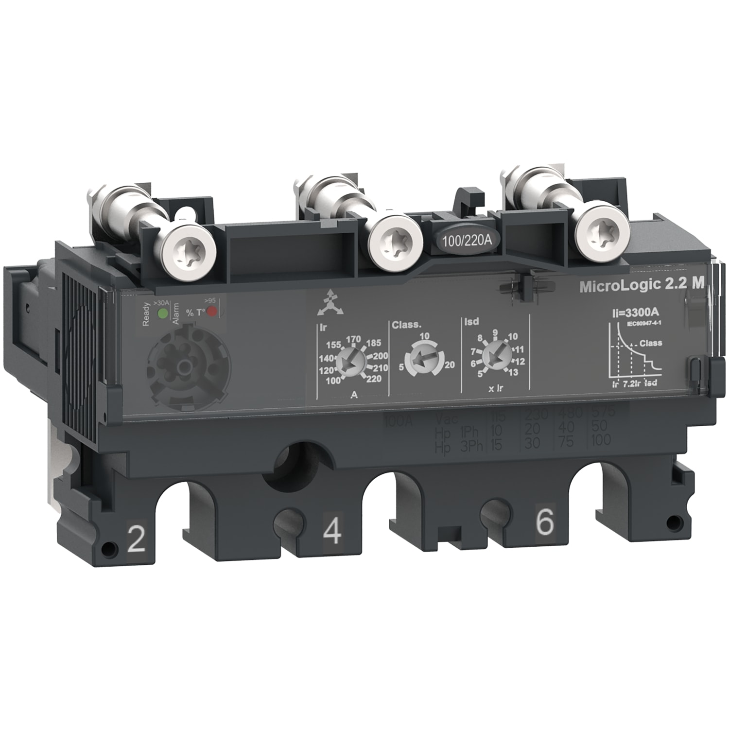 Schneider Electric - ComPacT NSX - Déclencheur MicroLogic 2.2M 220A - 3P3D pour NSX250