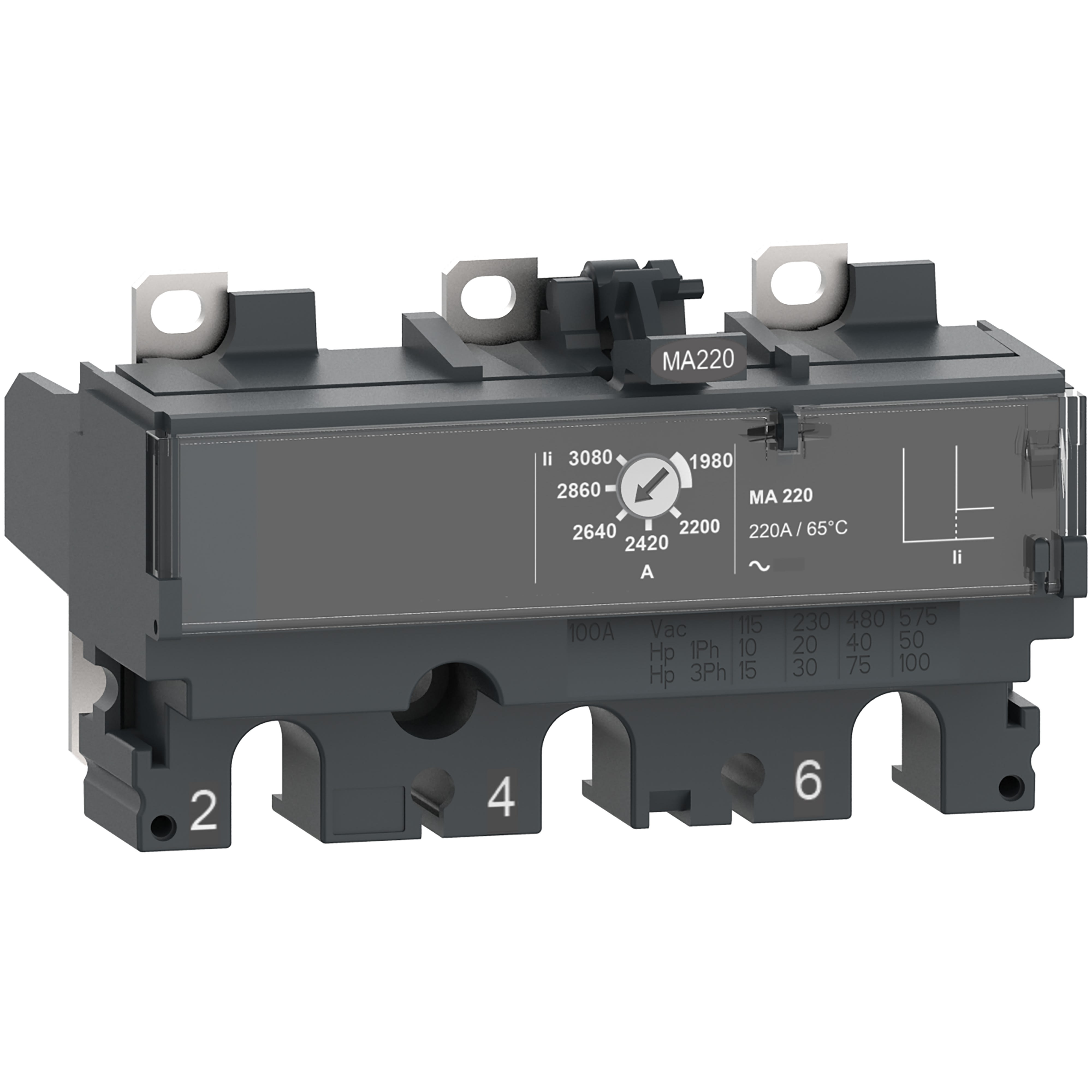 Schneider Electric - ComPacT NSX - Déclencheur magnétique - MA 12.5A - 3P3D pour NSX100
