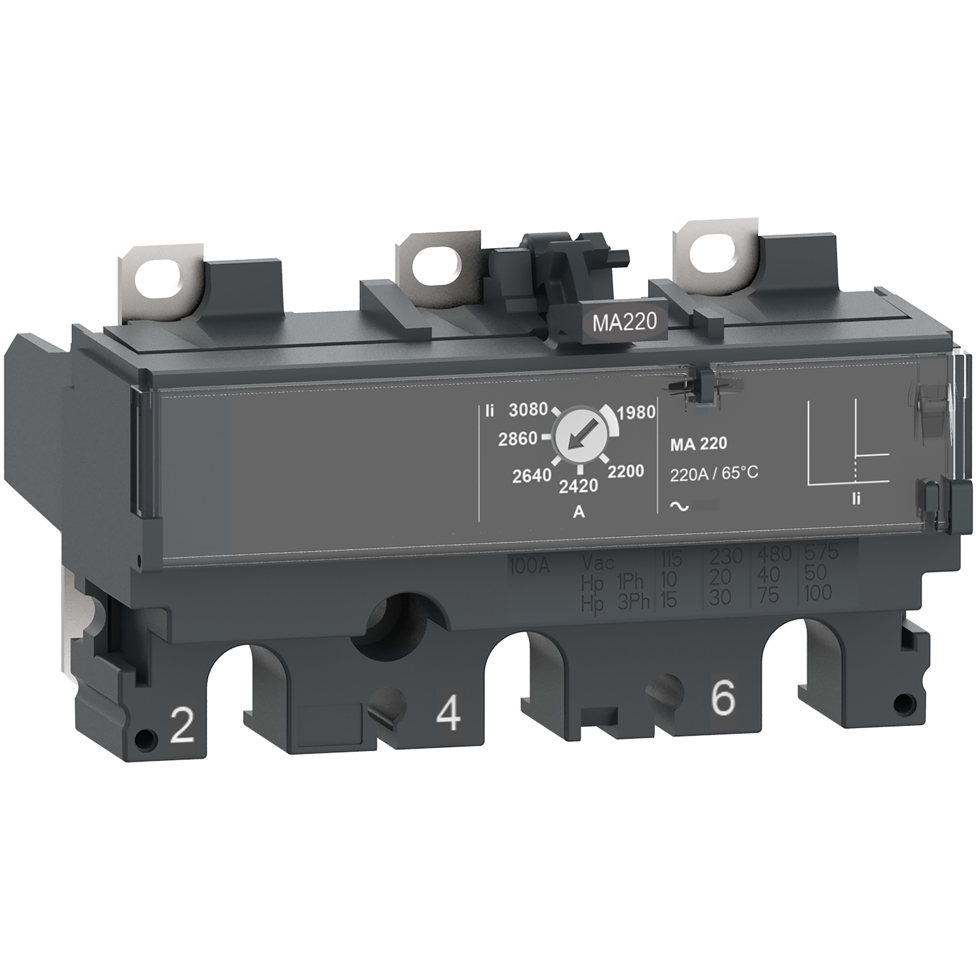 Schneider Electric - ComPacT NSX - Déclencheur magnétique - MA 220A - 3P3D pour NSX250