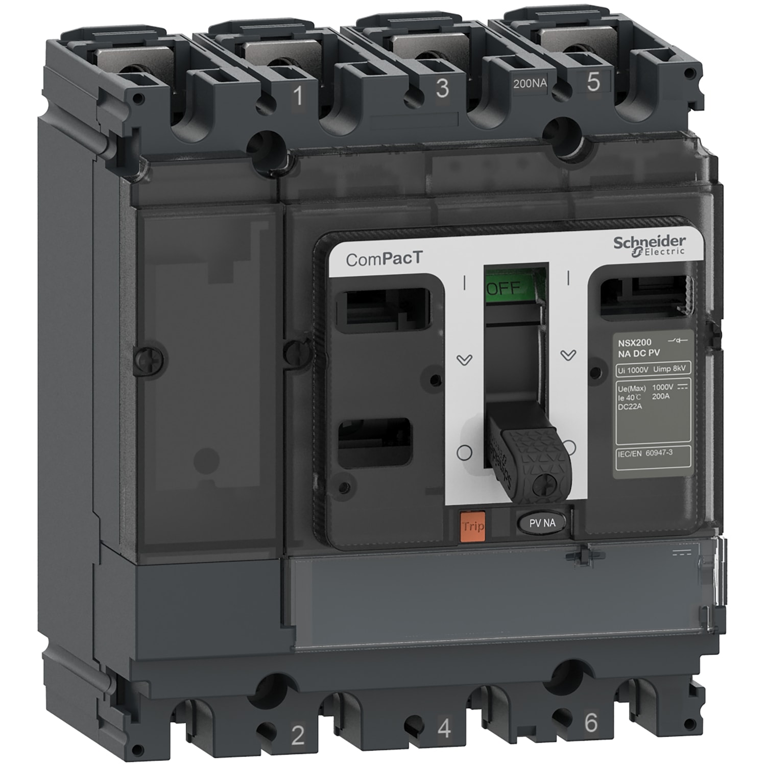 Schneider Electric - ComPacT NSX200 NA DC PV - interrupteur sectionneur CC PV - 200A - 4P - fixe
