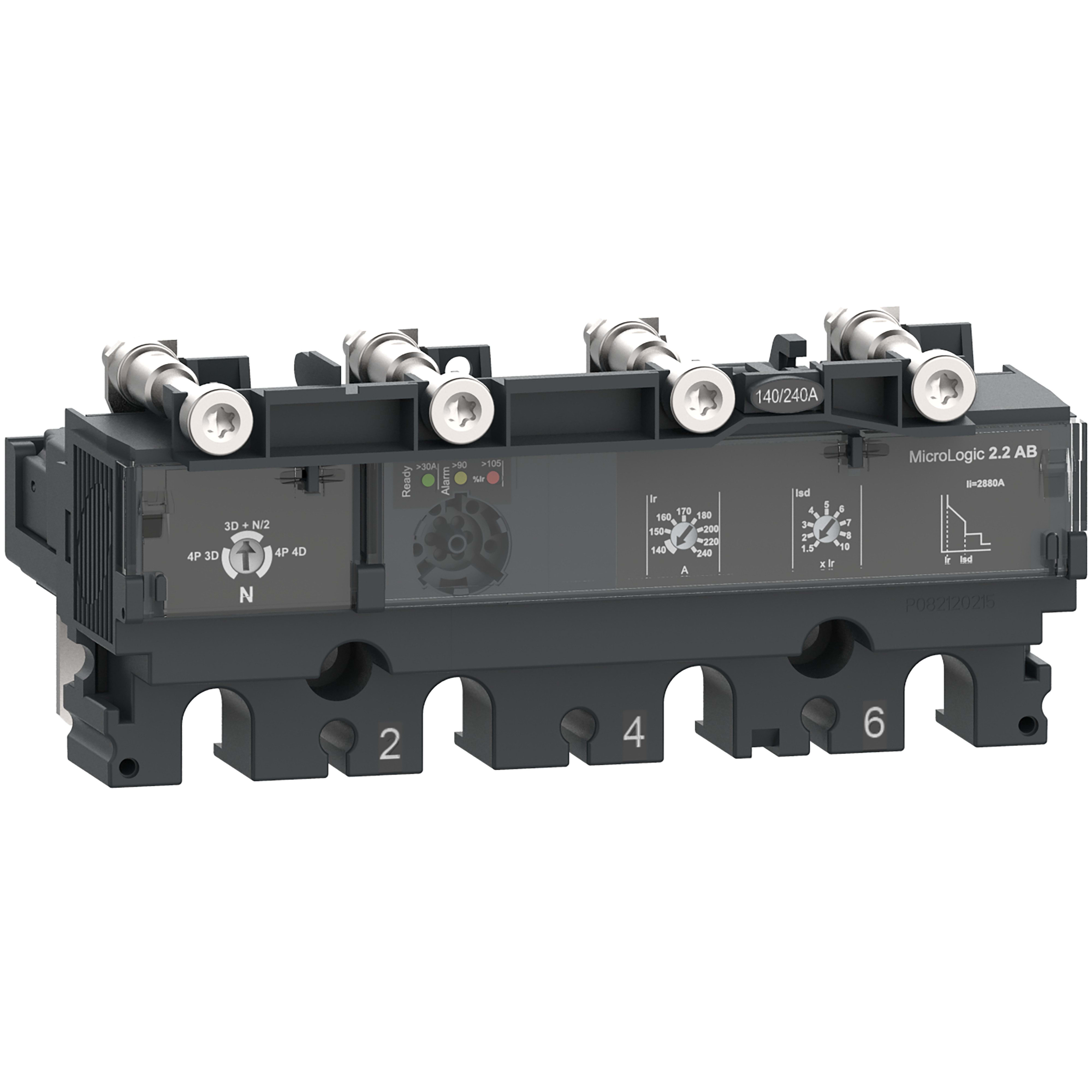 Schneider Electric - ComPacT NSX - Déclencheur MicroLogic 2.2AB 240A - 4P4D pour NSX250