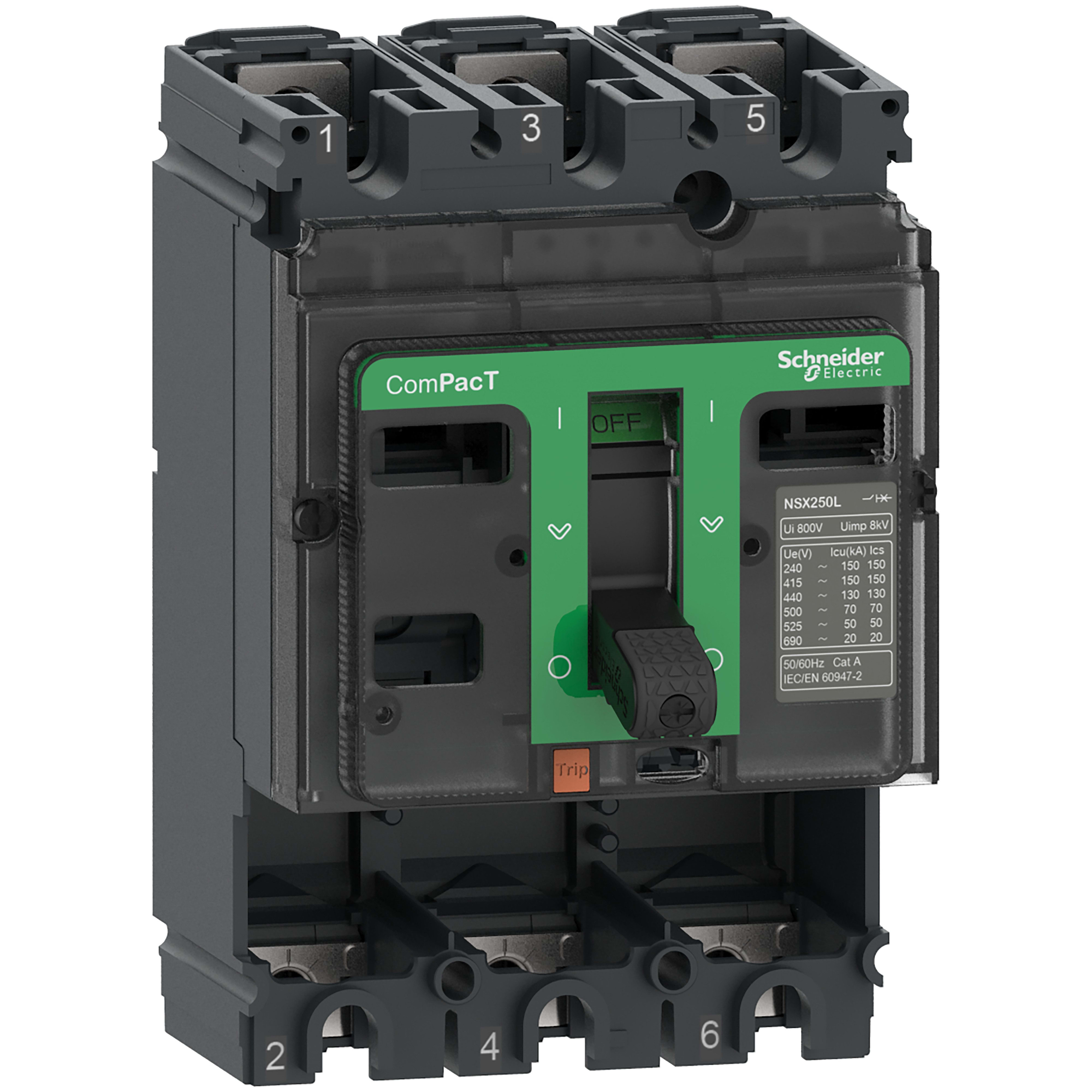 Schneider Electric - ComPacT NSX250S - Bloc de coupure sans déclencheur - 250A - 3P - 100kA - fixe