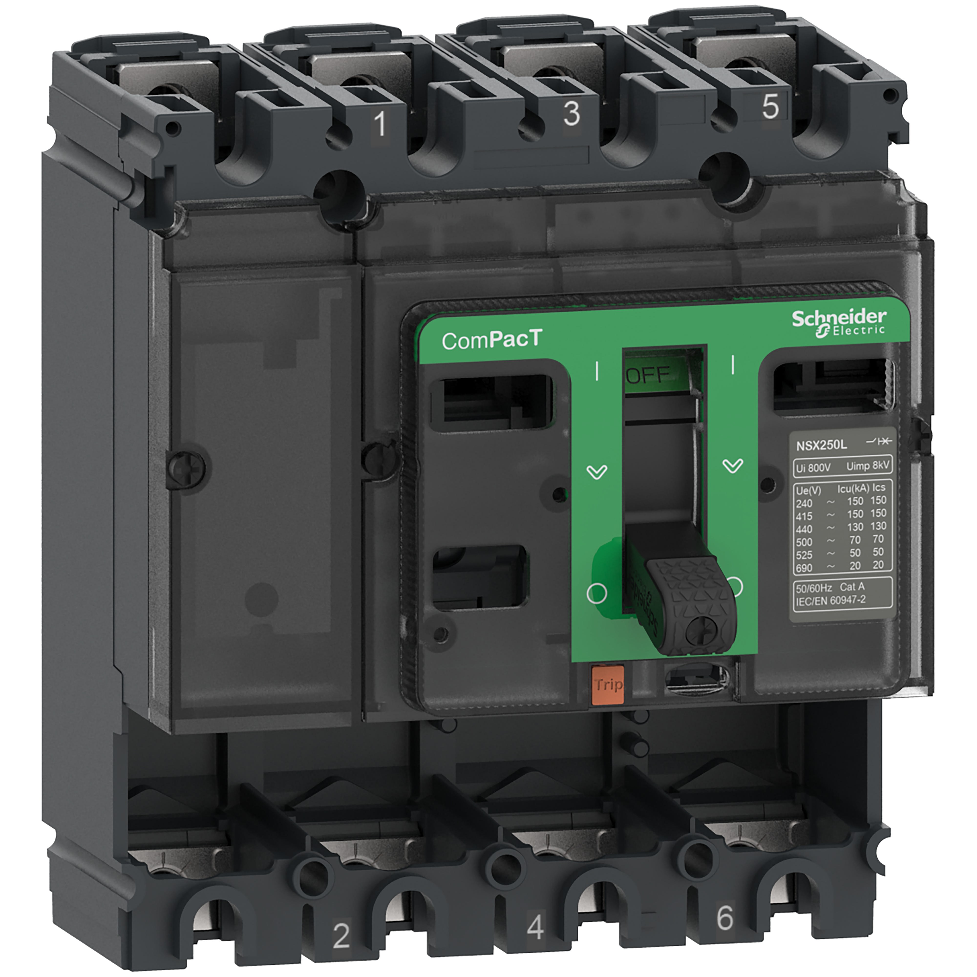 Schneider Electric - ComPacT NSX100B - Bloc de coupure sans déclencheur - 100A - 4P - 25kA - fixe