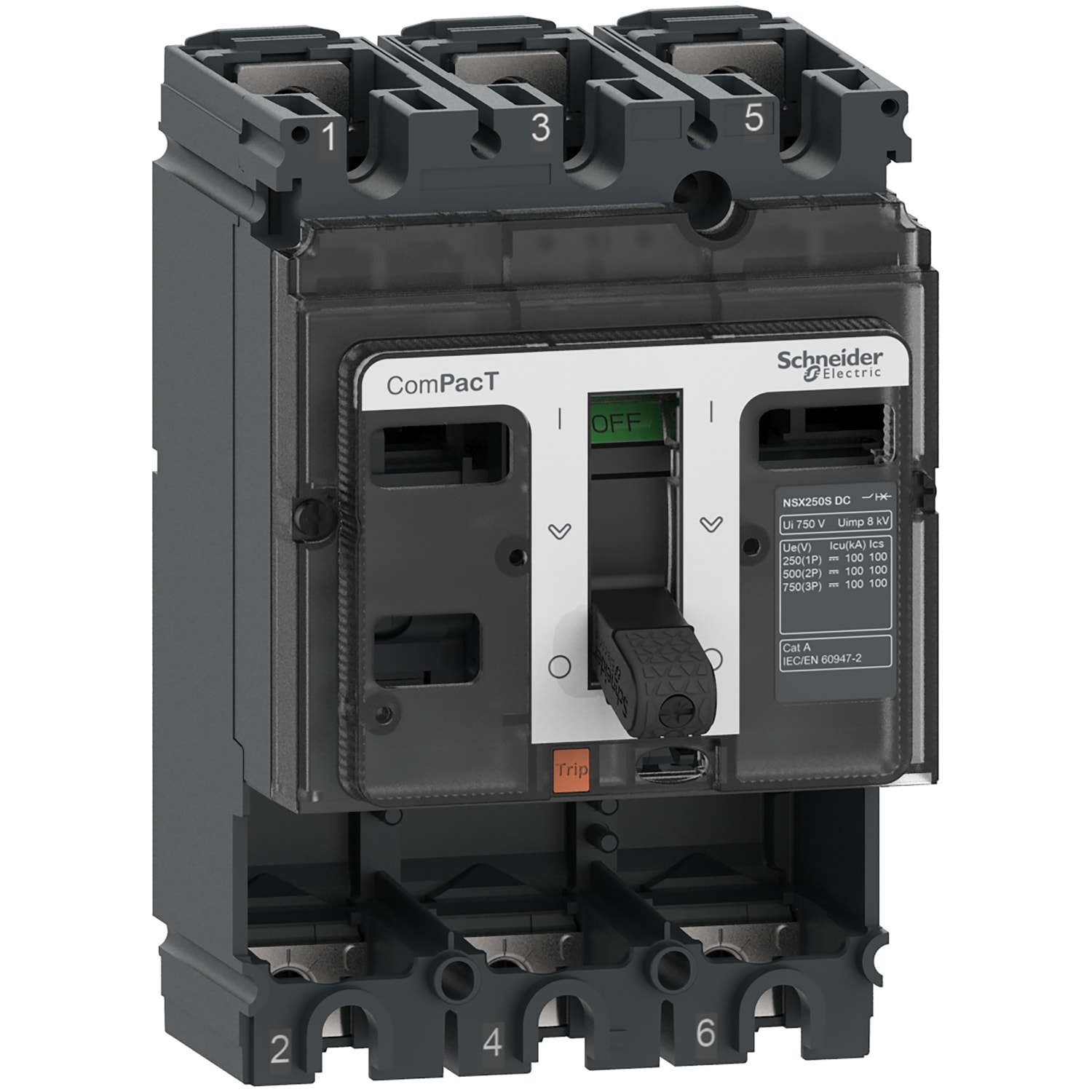 Schneider Electric - ComPacT NSX250F DC - Bloc de coupure CC sans déclencheur - 250A - 3P - 36kA