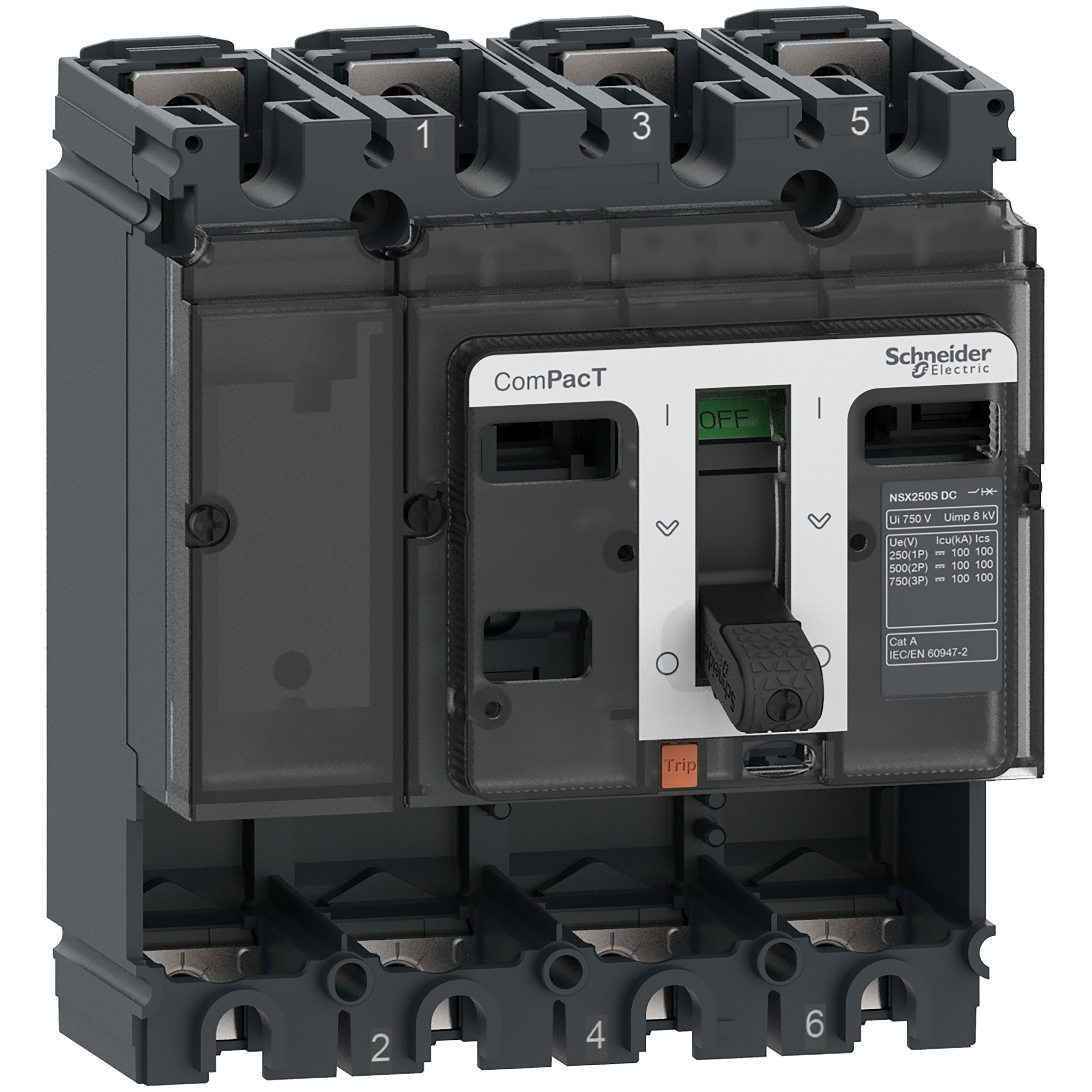 Schneider Electric - ComPacT NSX160S DC - Bloc de coupure CC sans déclencheur - 160A - 4P - 100kA