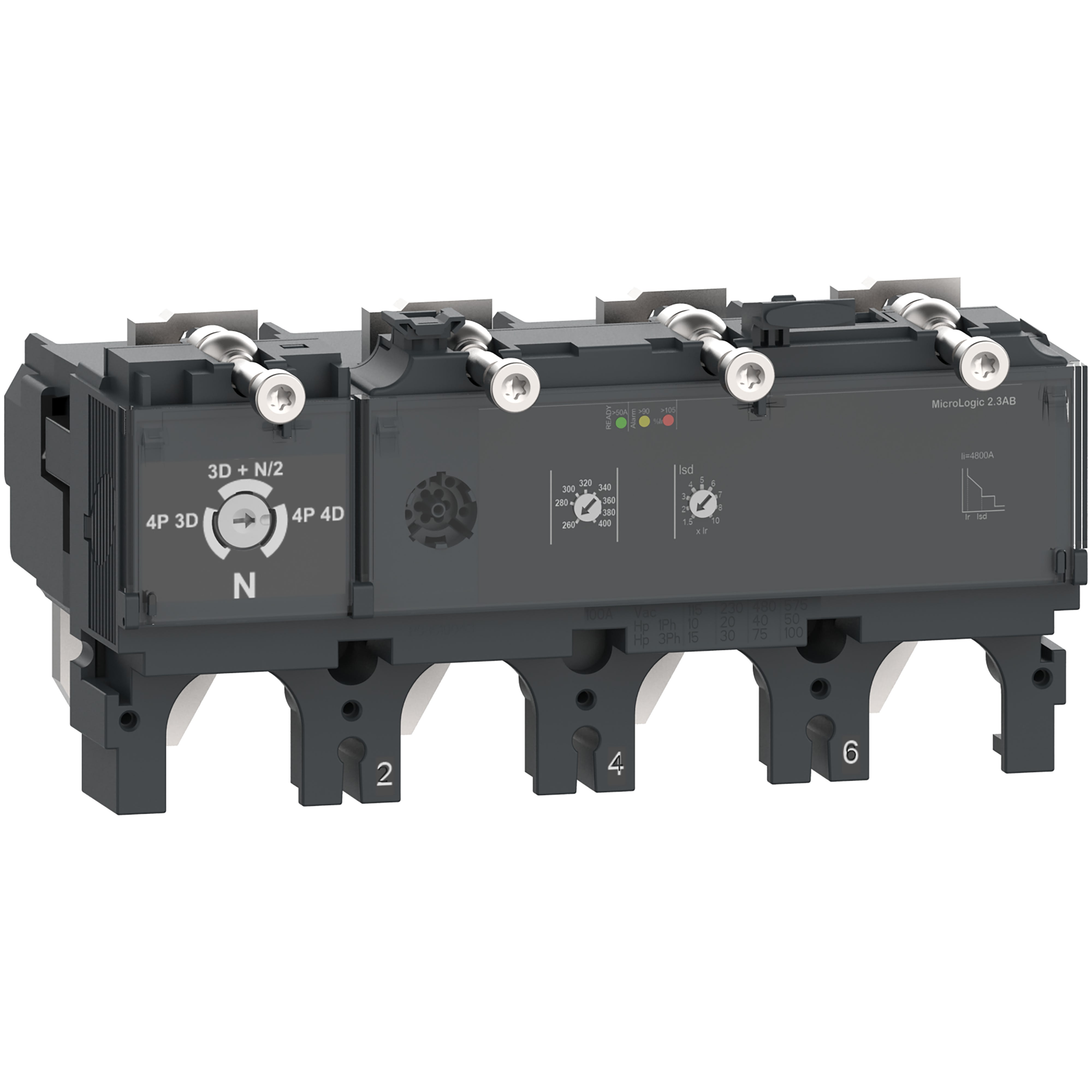 Schneider Electric - ComPacT NSX - Déclencheur MicroLogic 2.3 AB 400A - 4P4D pour NSX400-630