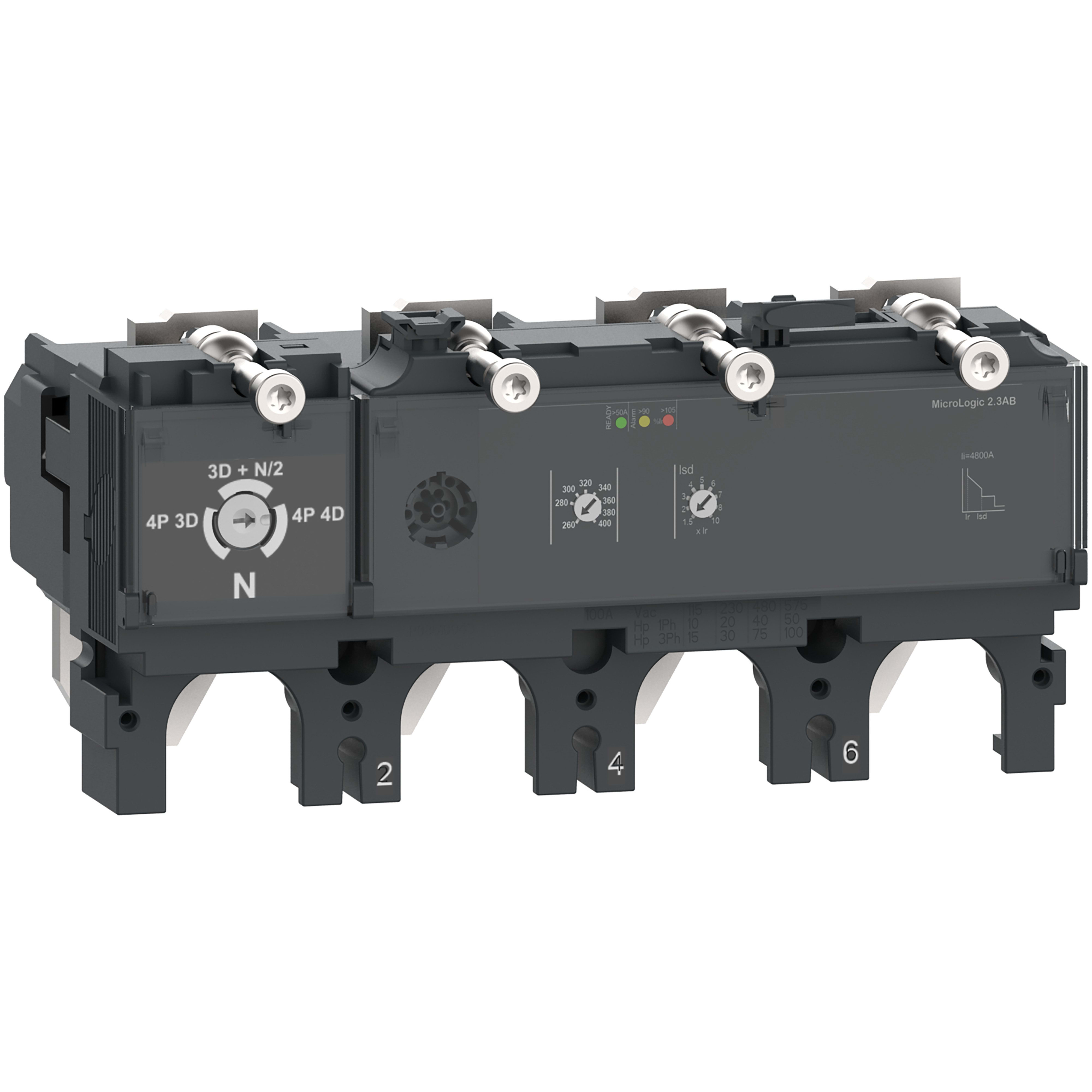 Schneider Electric - ComPacT NSX - Déclencheur MicroLogic 2.3 AB 400A - 4P4D pour NSX400-630