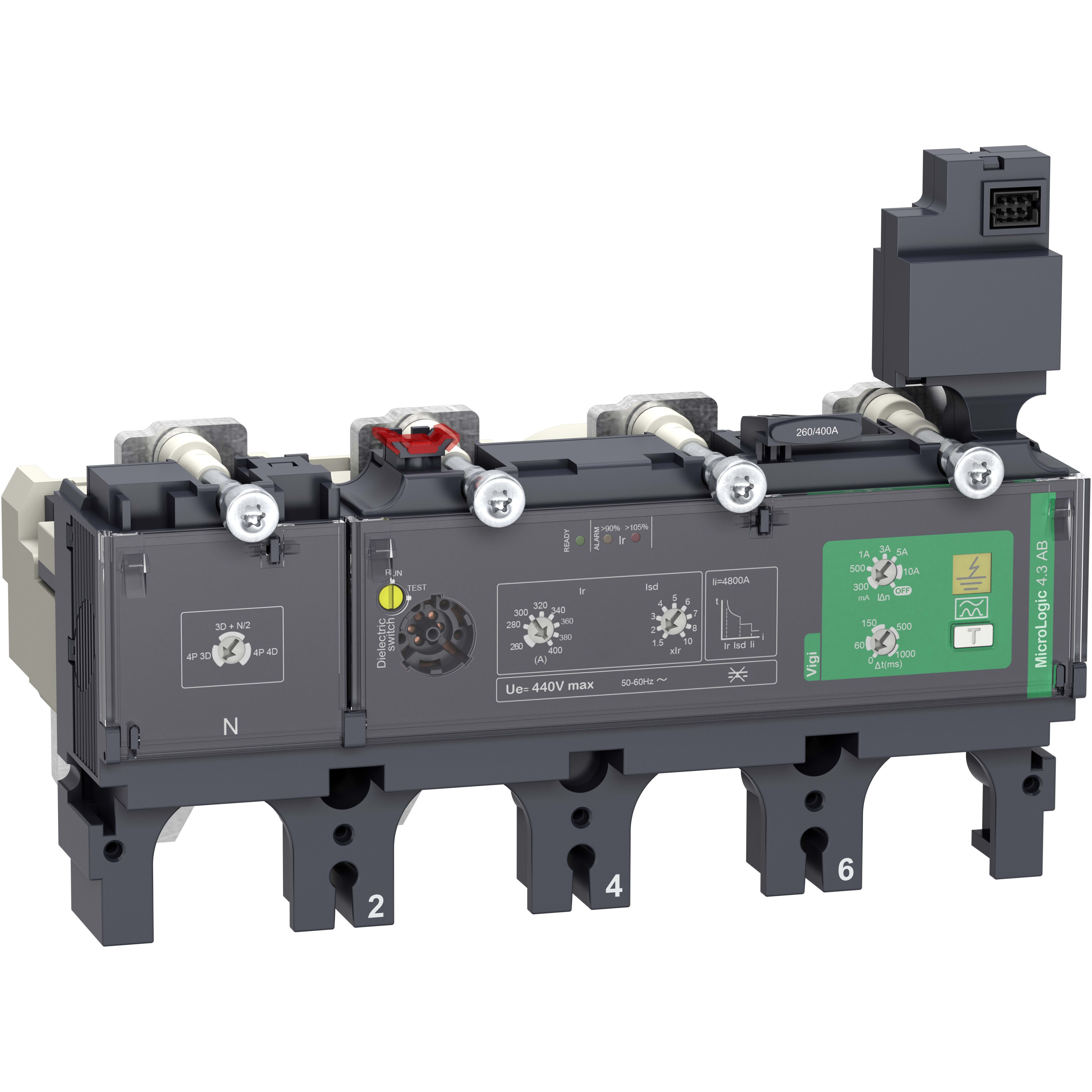 Schneider Electric - ComPacT NSX - Déclencheur MicroLogic 4.3 AB 400A - 4P4D pour NSX400-630