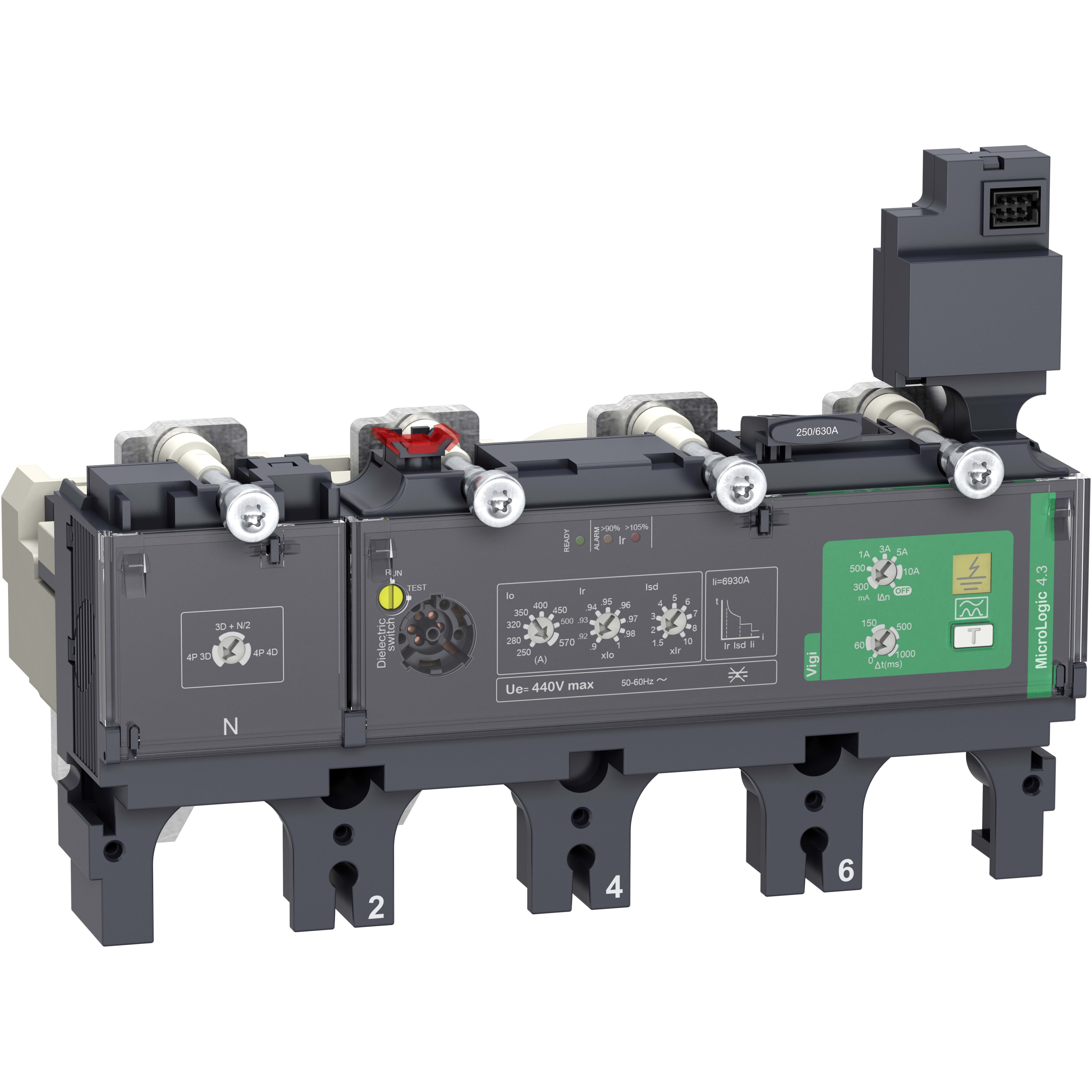 Schneider Electric - ComPacT NSX - Déclencheur MicroLogic 4.3 Vigi 400A - 4P4D pour NSX400