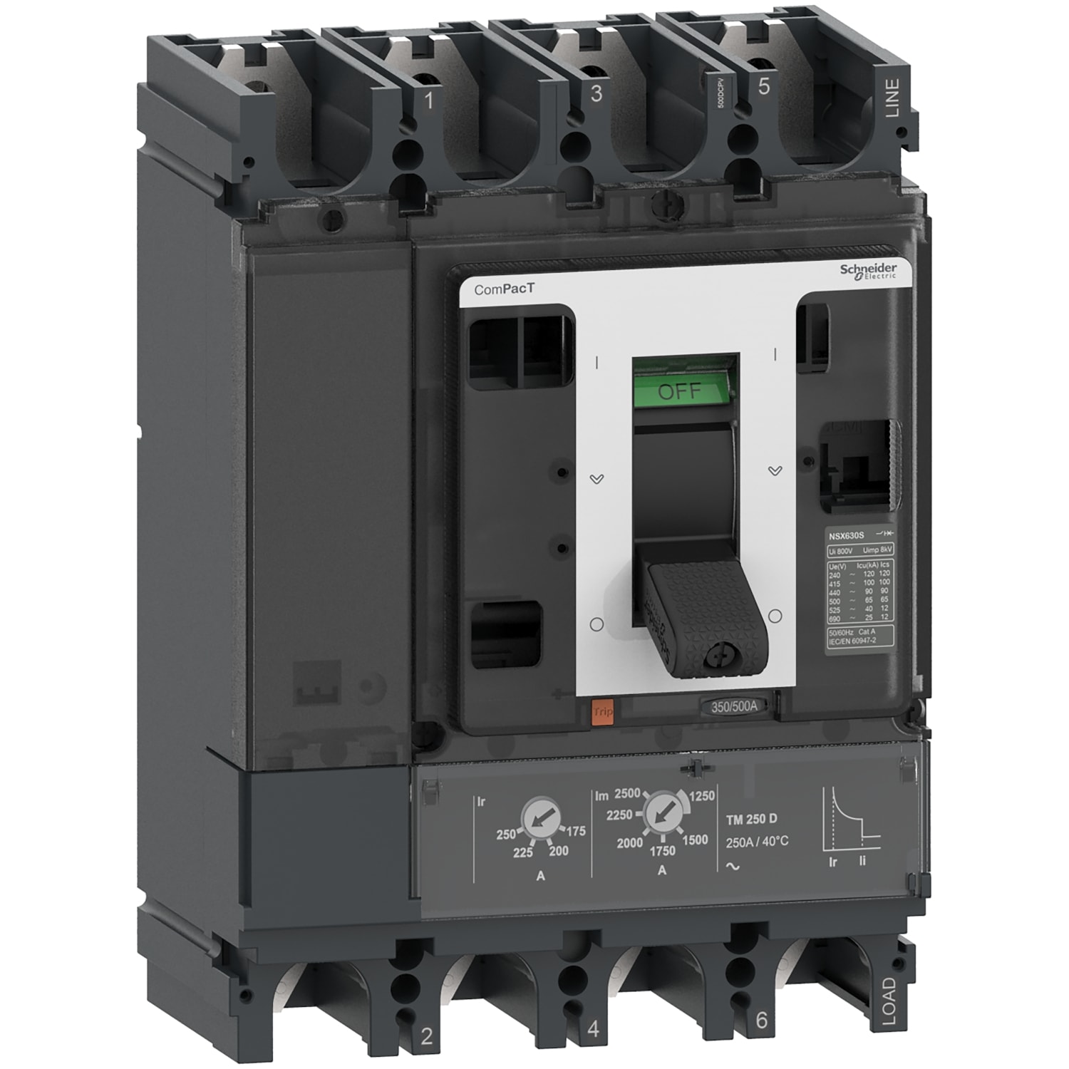 Schneider Electric - ComPacT NSX400 DC PV - Disjoncteur CC - TM-DC PV - 400A - 4P4D - 10kA - fixe