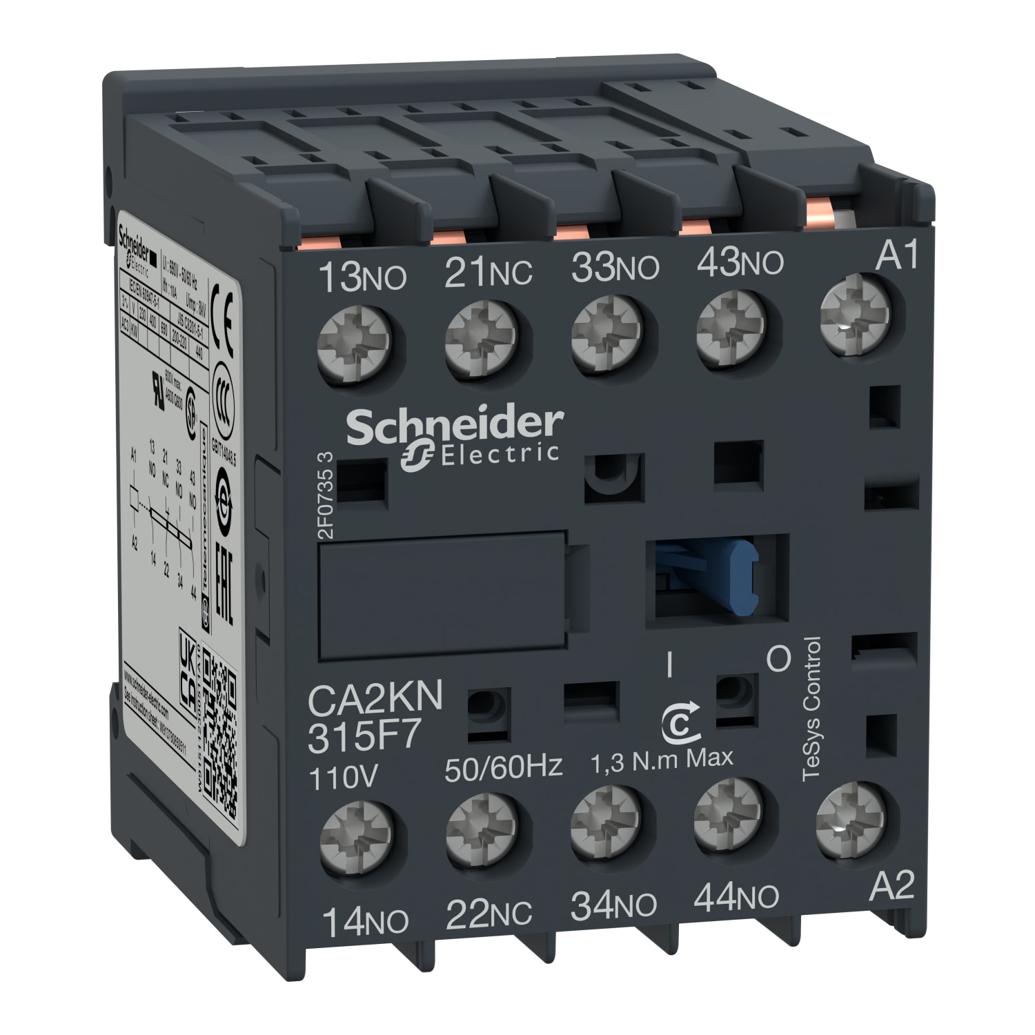 Schneider Electric - TeSys CA2K - contacteur - 3F+1O - instantané - 10A - 110Vca