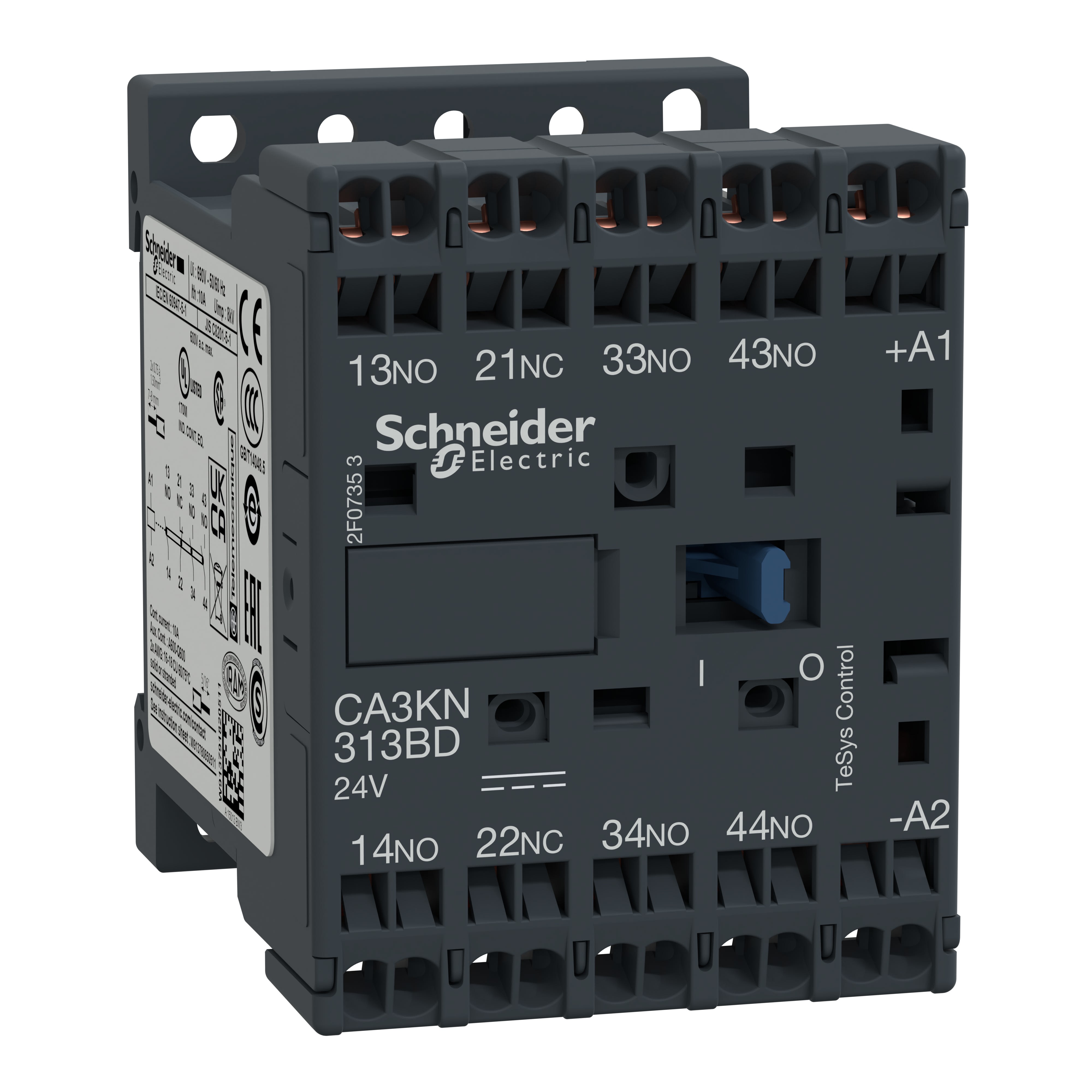 Schneider Electric - TeSys CA3K - contacteur - 3F+1O - instantane - 10A - 24Vcc