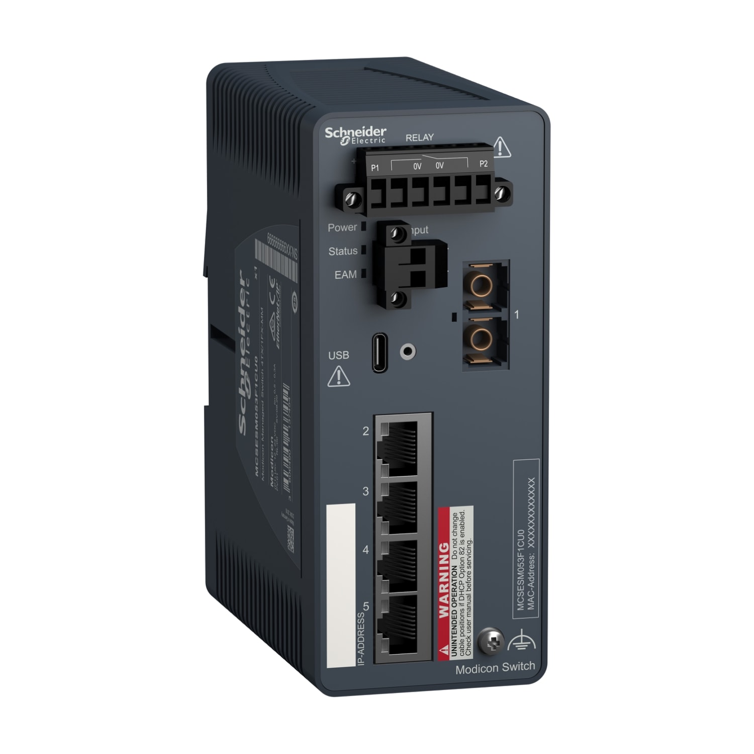 Schneider Electric - Modicon Switch administré - 4 ports cuivre et 1 port fibre multimode