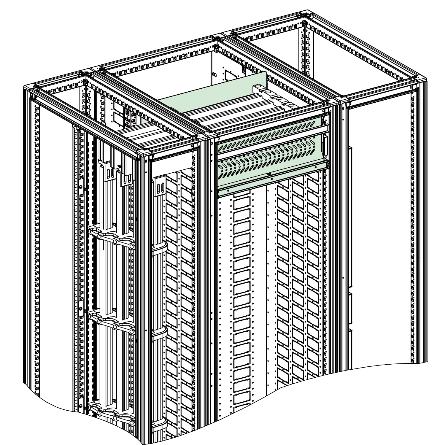 Schneider Electric - PanelSeT Accessoires - Cloisonnement jeu de barres horiz. - Forme 2b - 600x500mm