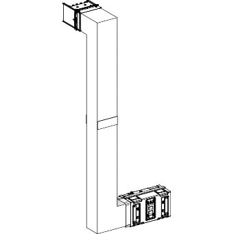 Schneider Electric - Canalis KSA - coude mult. coupe feu 630A-vers haut & droite-A&C=300mm-B=700-1200
