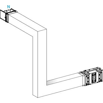 Schneider Electric - Canalis KSA - coude multiple 630A - vers haut & droite - 3 côtés ajust 250-750mm