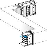 Schneider Electric - Canalis KSA - Zed horiz. 630A - Gau./Dr. - A&C=300mm - B=300-800mm