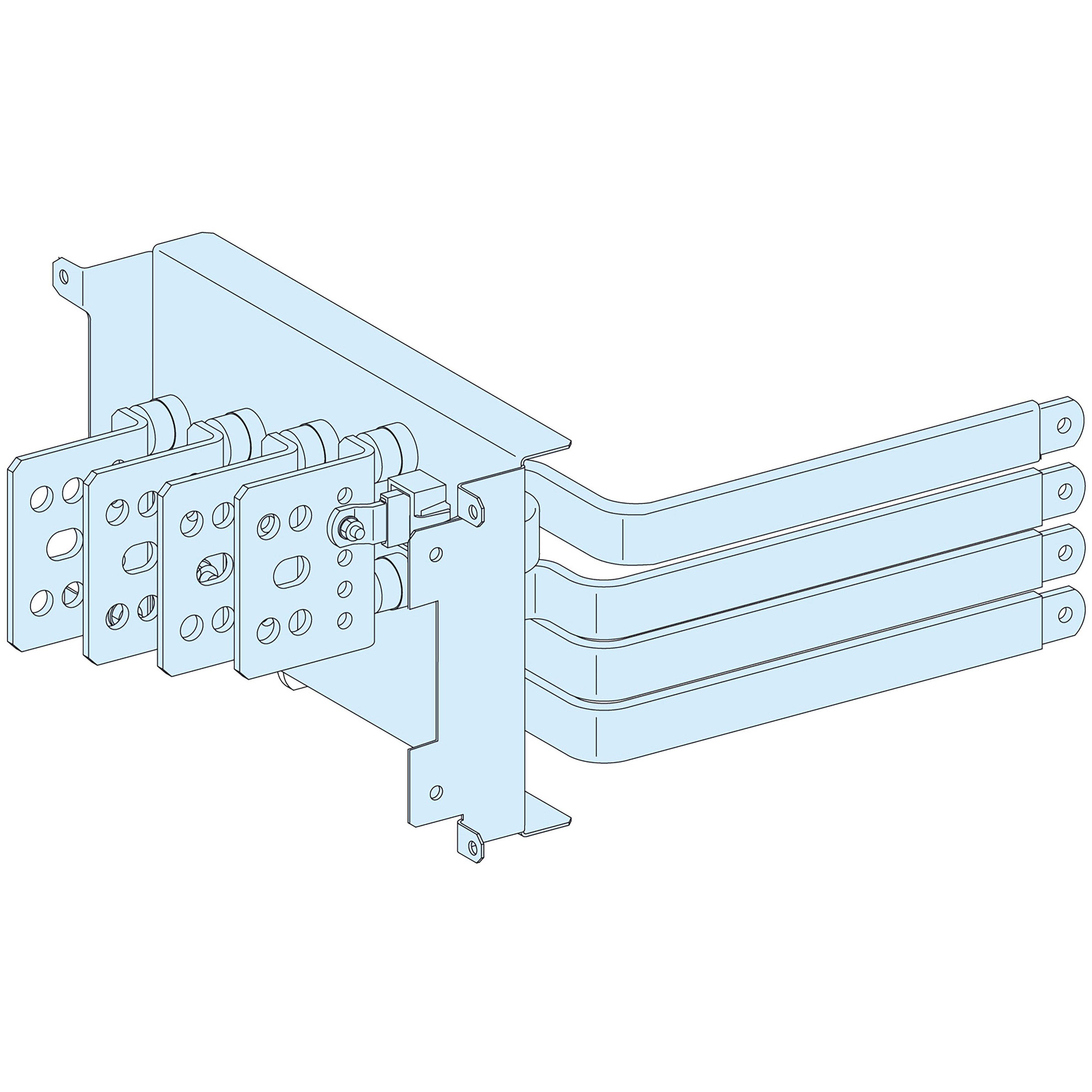 Schneider Electric - PrismaSeT P - Raccordement aval reporté NSX100/250 - fixe Cde manet. - 4P