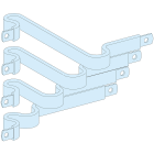 Schneider Electric - PrismaSeT P - Liaison JdB.V NSX100/250 - horizont. fixe Cde rot.- 4P