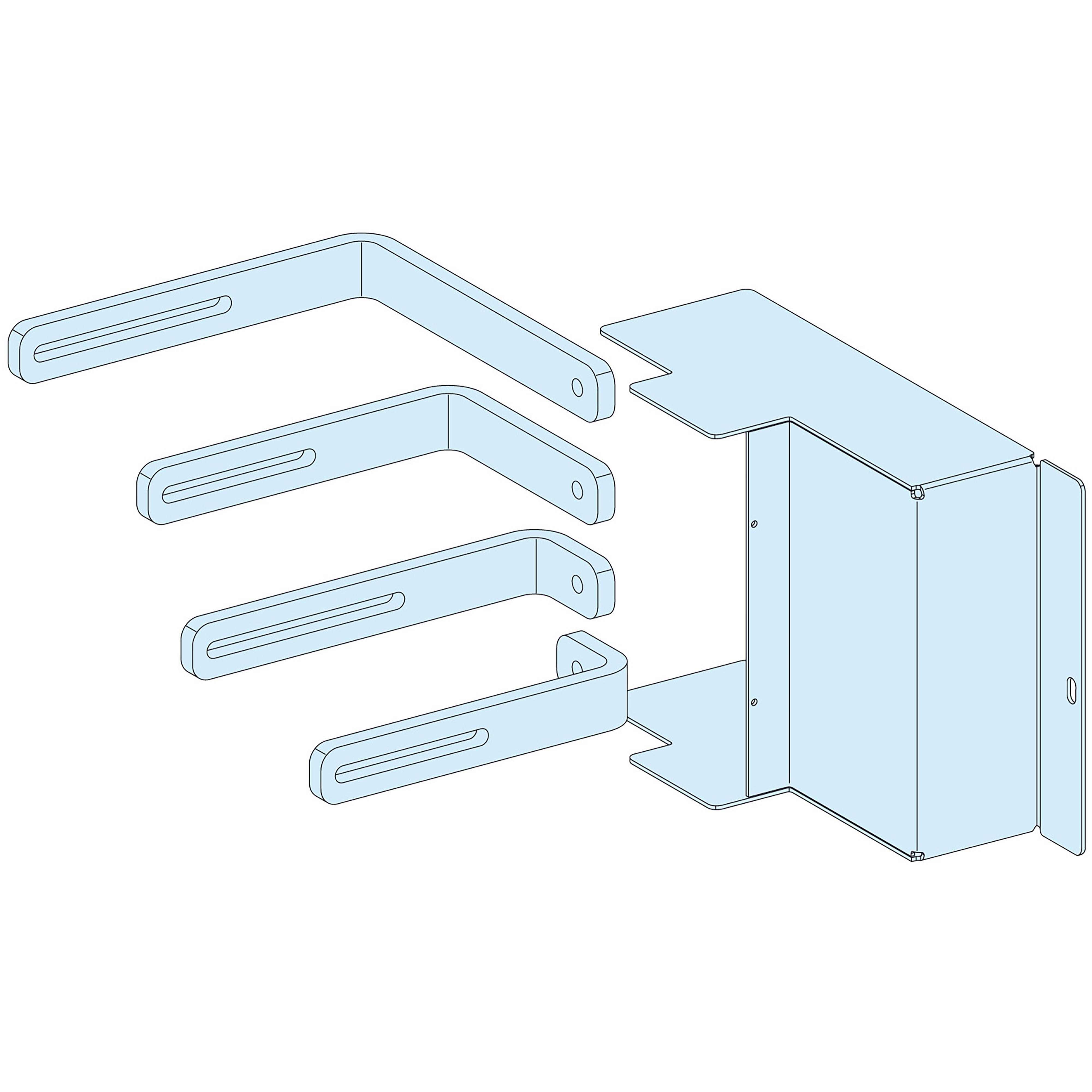 Schneider Electric - PrismaSeT P - Liaison JdB.V NSX400/630-horiz. débro/chassis-Tte cde - 4P