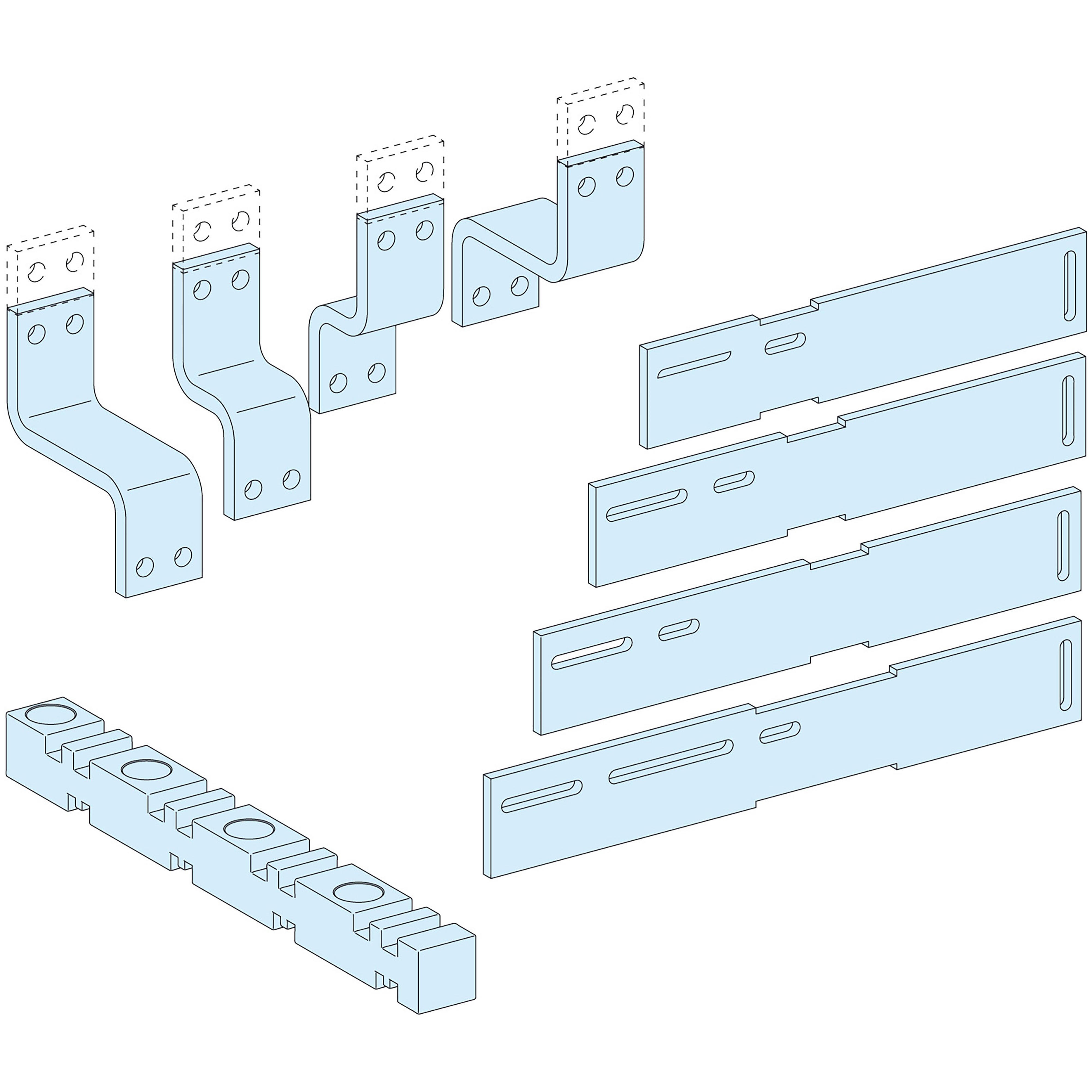 Schneider Electric - PrismaSeT P - Liaison aval JdB.V - NS800/1250 - vertical - fixe - 4P