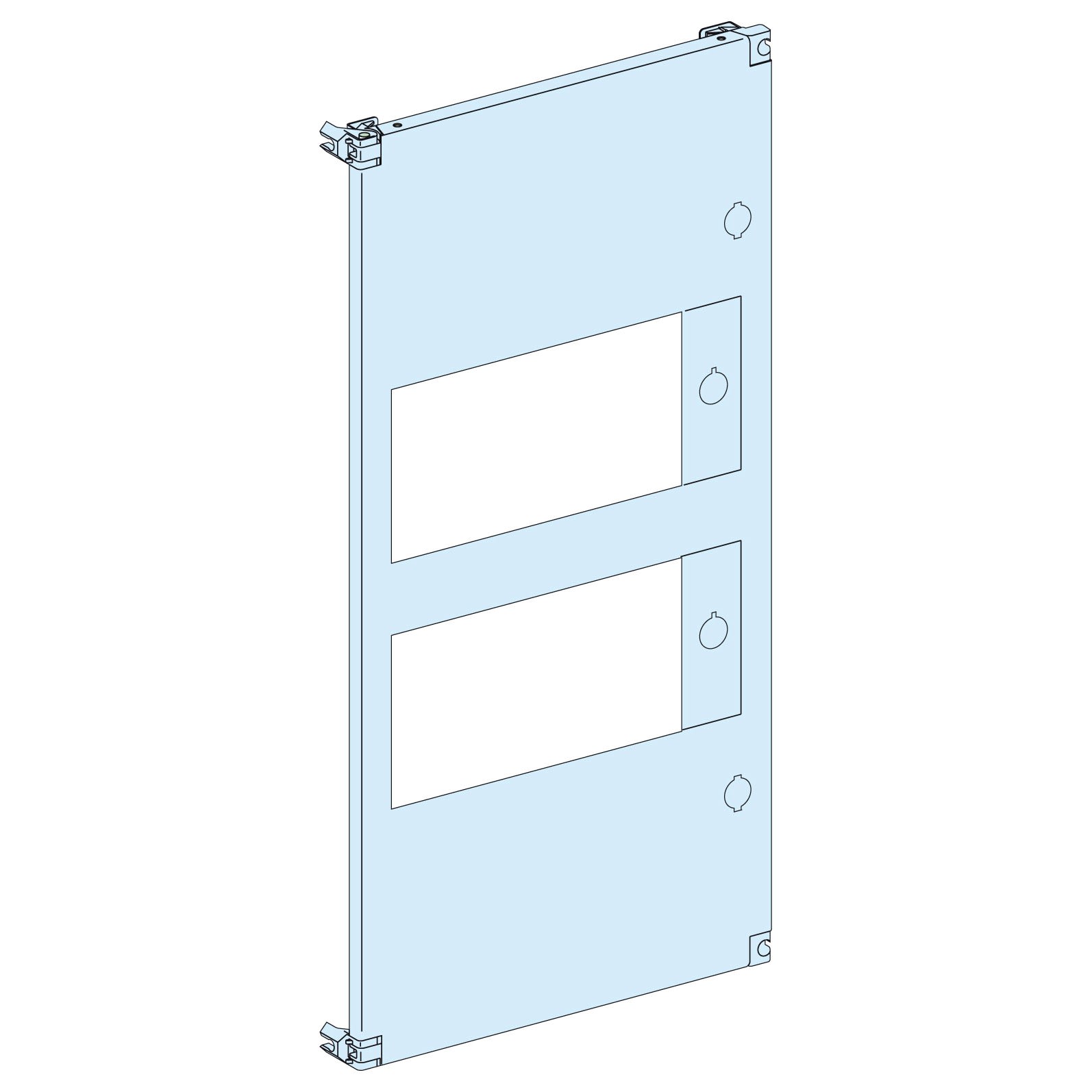 Schneider Electric - PrismaSeT P - Plastron découpé pivotant-mesure-13M-L 400-Peint. spé. satinée