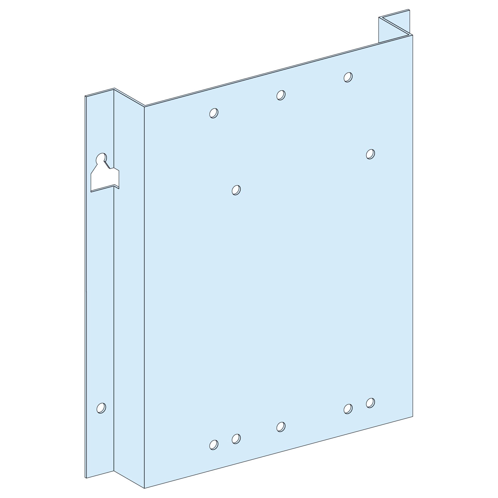 Schneider Electric - PrismaSeT G - Platine gaine-NSX-INV630 vert.-fixe-Cde manet-L=300-RAL9003