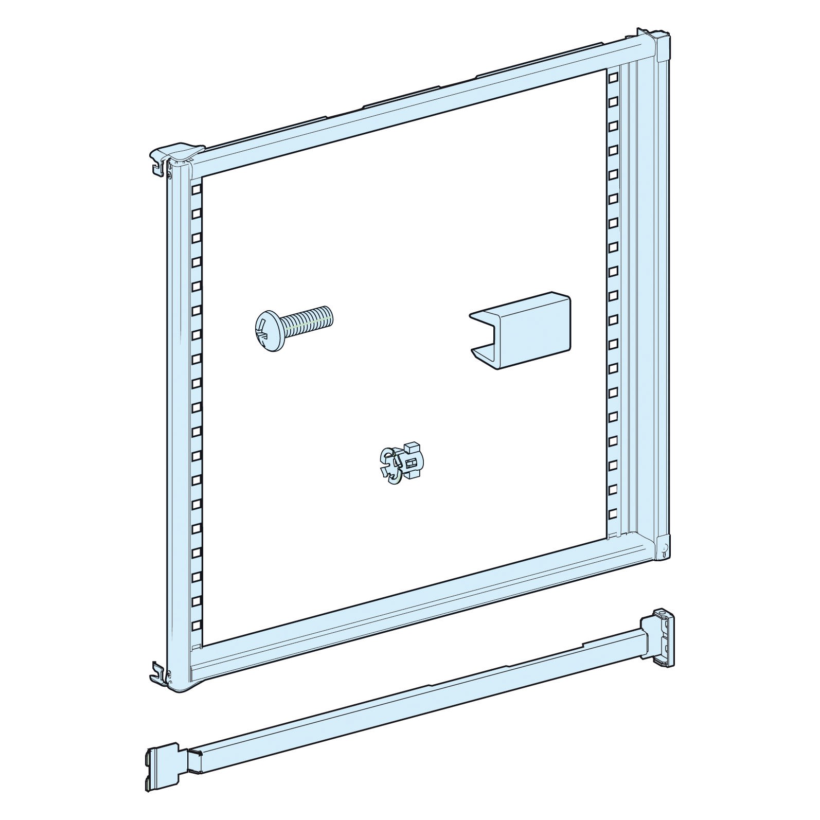 Schneider Electric - PrismaSeT P - Cadre partiel support plastron 10M - L650
