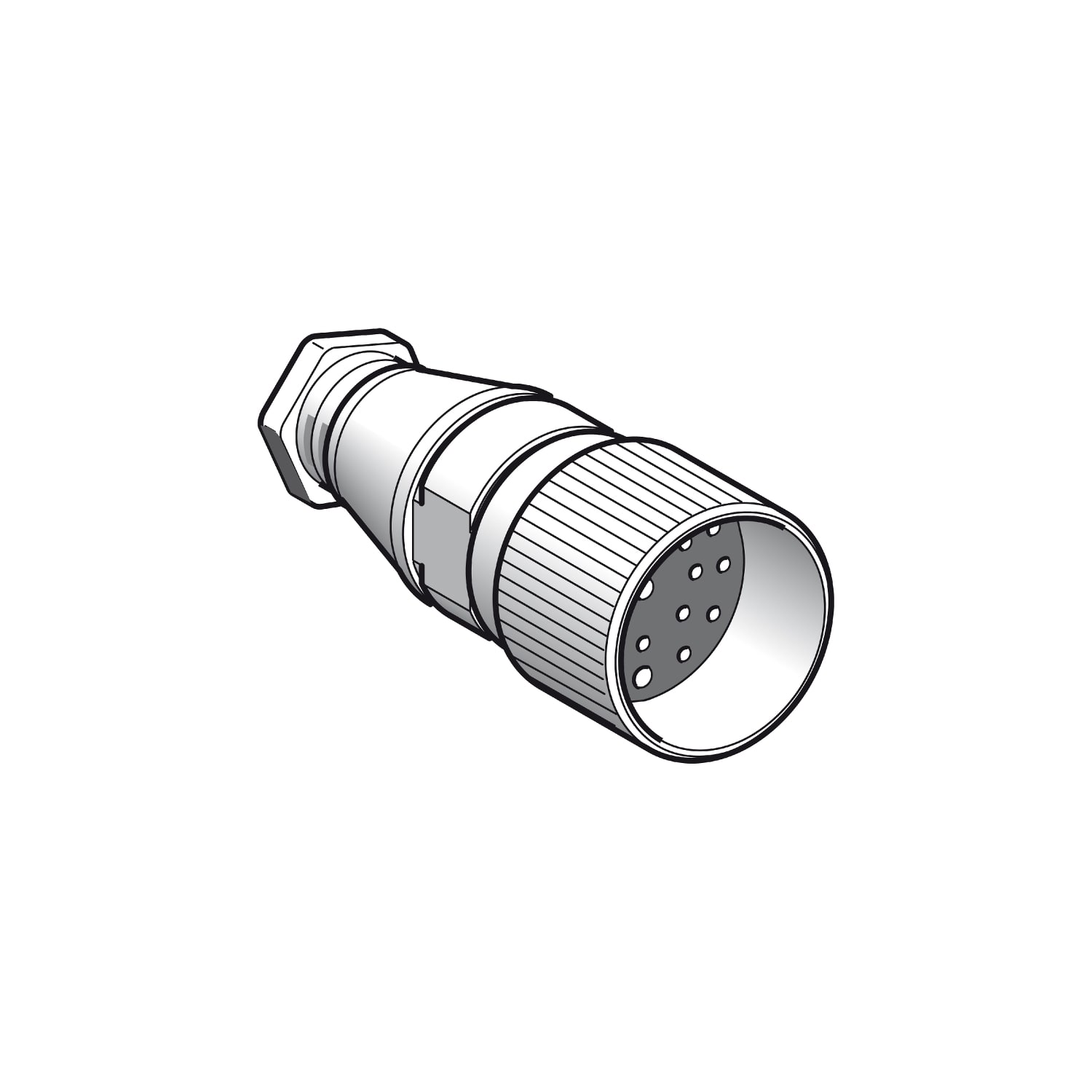 Telemecanique Sensors France - OsiSense XZ - connecteur nu femelle - M23 - 19 broches - droit - PE Pg 13,5