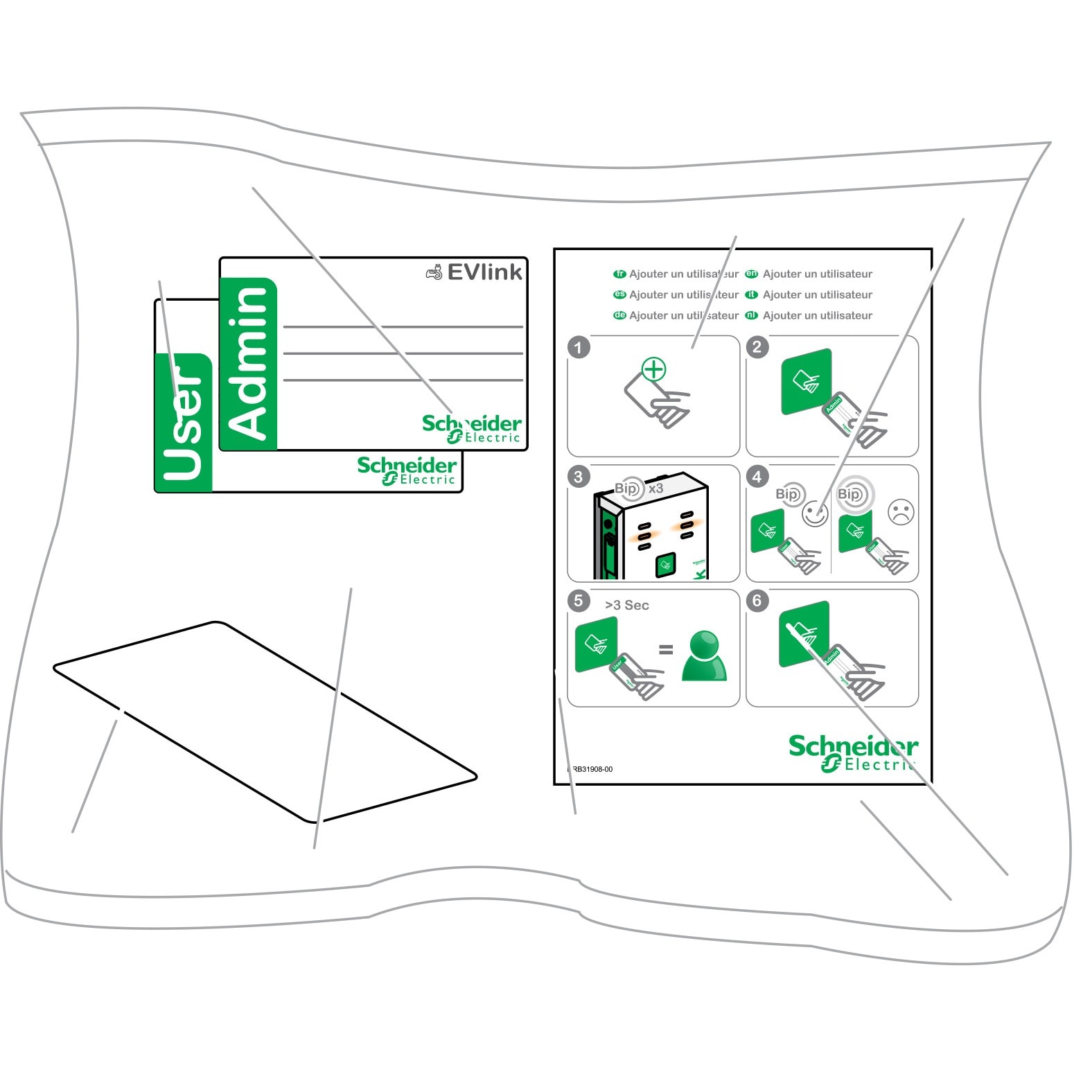 Schneider Electric - EVlink parking - badge RFID - lot de 10