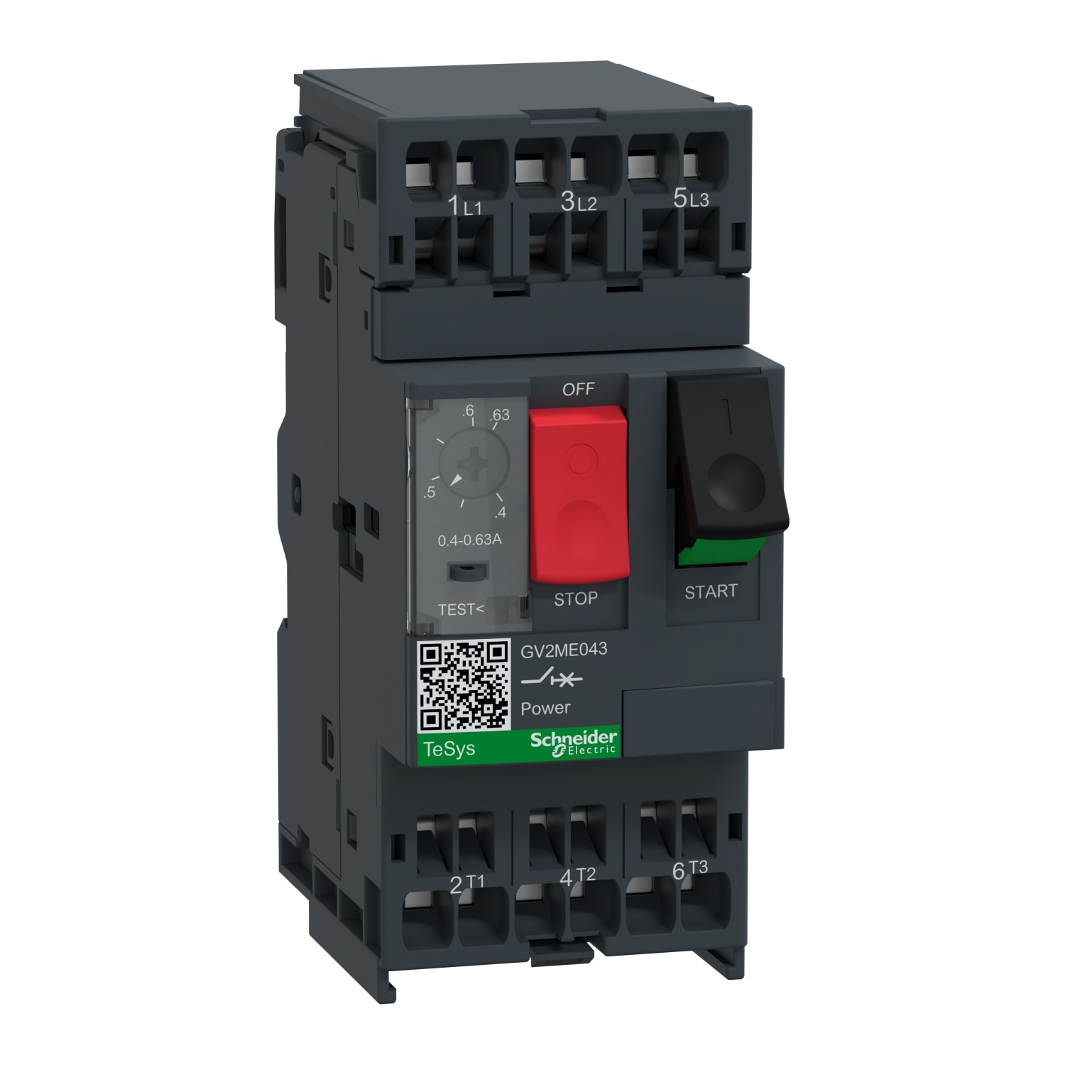 Schneider Electric - TeSys GV2ME - disj. moteur - 0,4..0,63A - 3P 3d - declencheur magneto-thermique