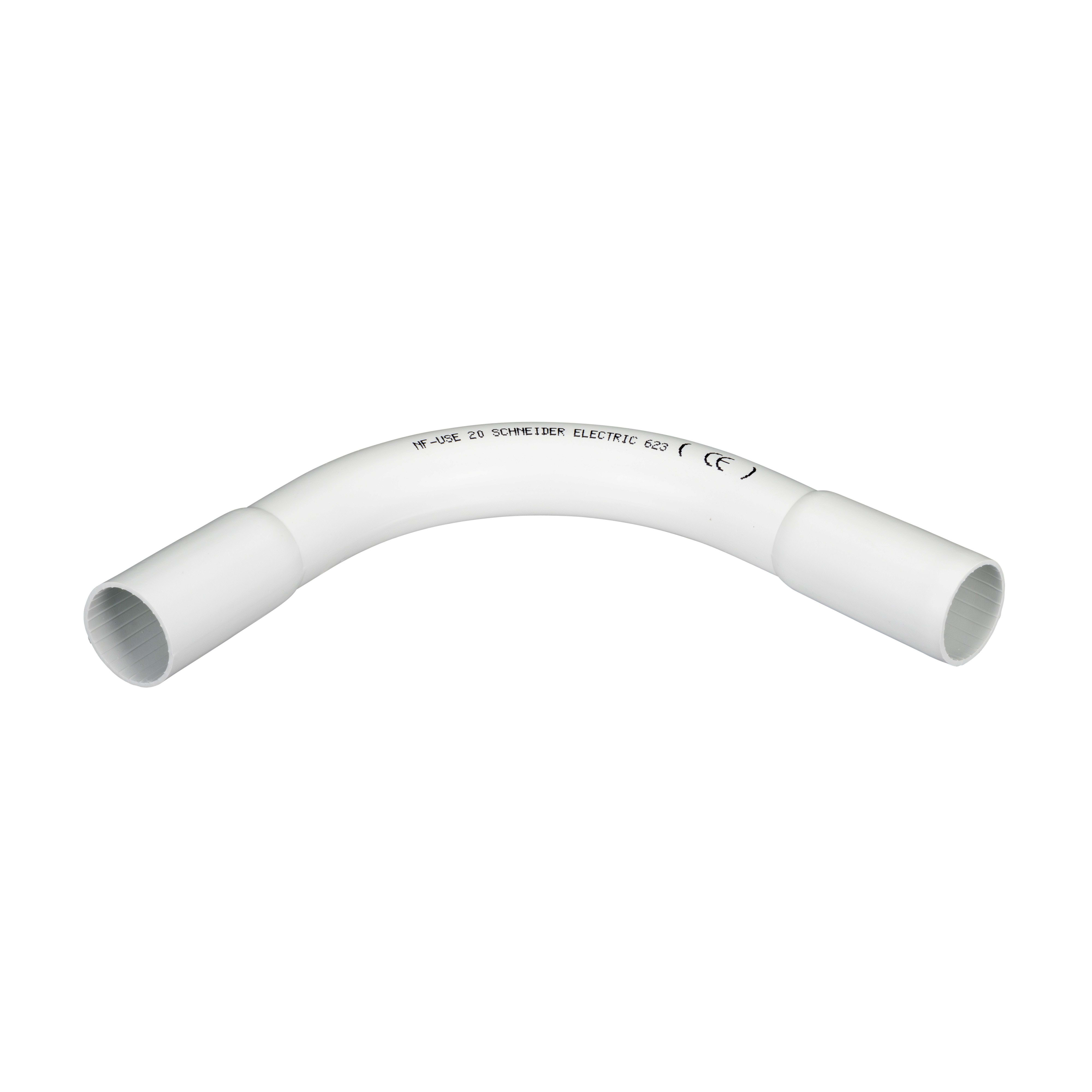 Schneider Electric - Mureva Tube - coude pour conduit rigide - Ø20mm - IP40 - blanc polaire