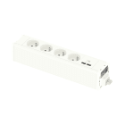Schneider Electric - Unica System+ - nourrice précâblée M - 4 prises 2P+T + USB A+C - blanc